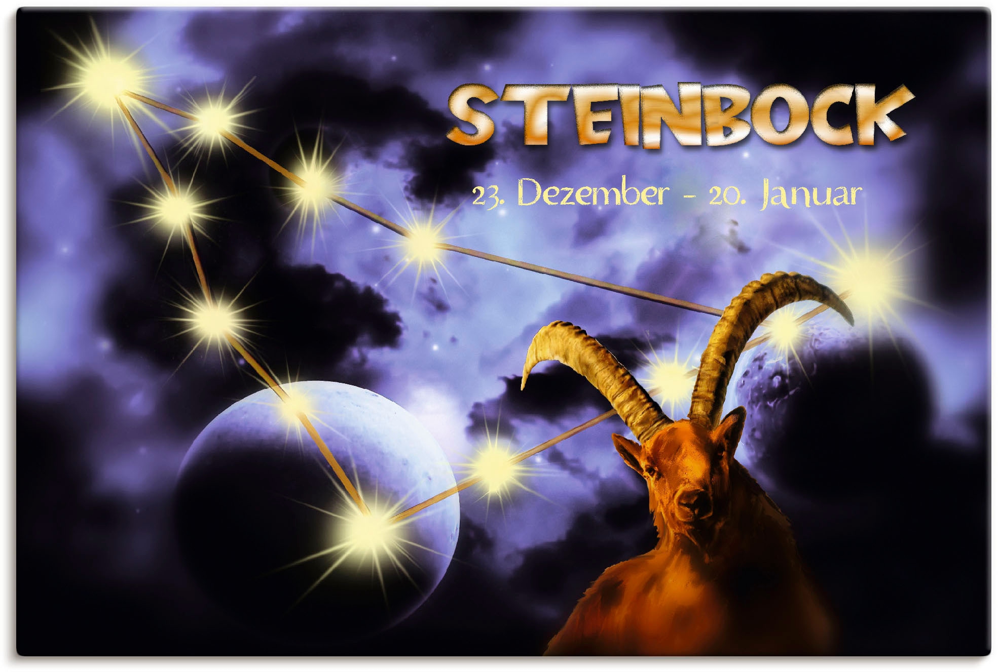 Artland Wandbild »Sternzeichen - Steinbock«, Bilder von Sternzeichen, (1 St günstig online kaufen