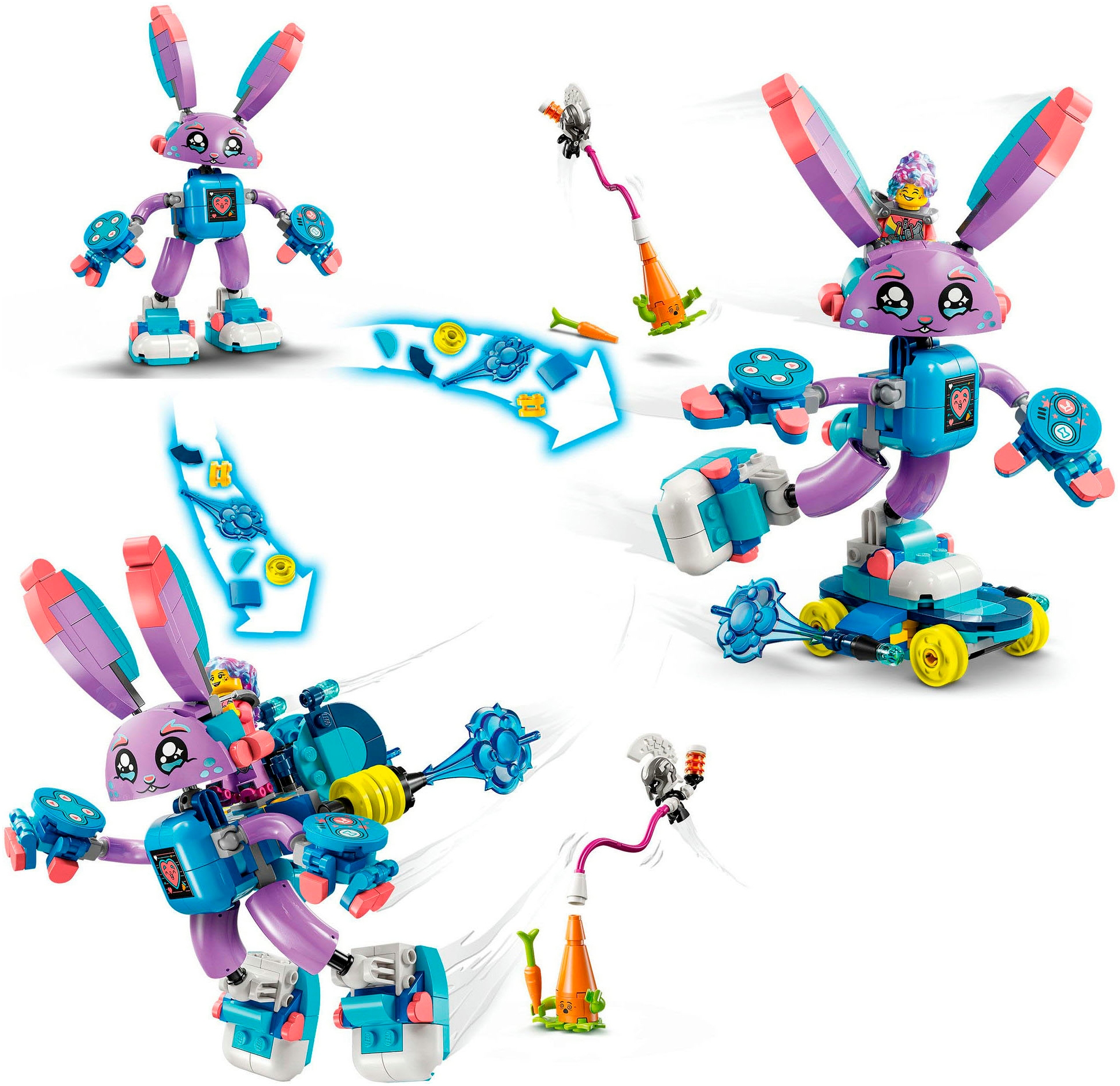 LEGO® Konstruktionsspielsteine »Izzie und Bunchurro der Gaming-Hase (71490), LEGO DREAMZzz«, (252 St.), Made in Europe