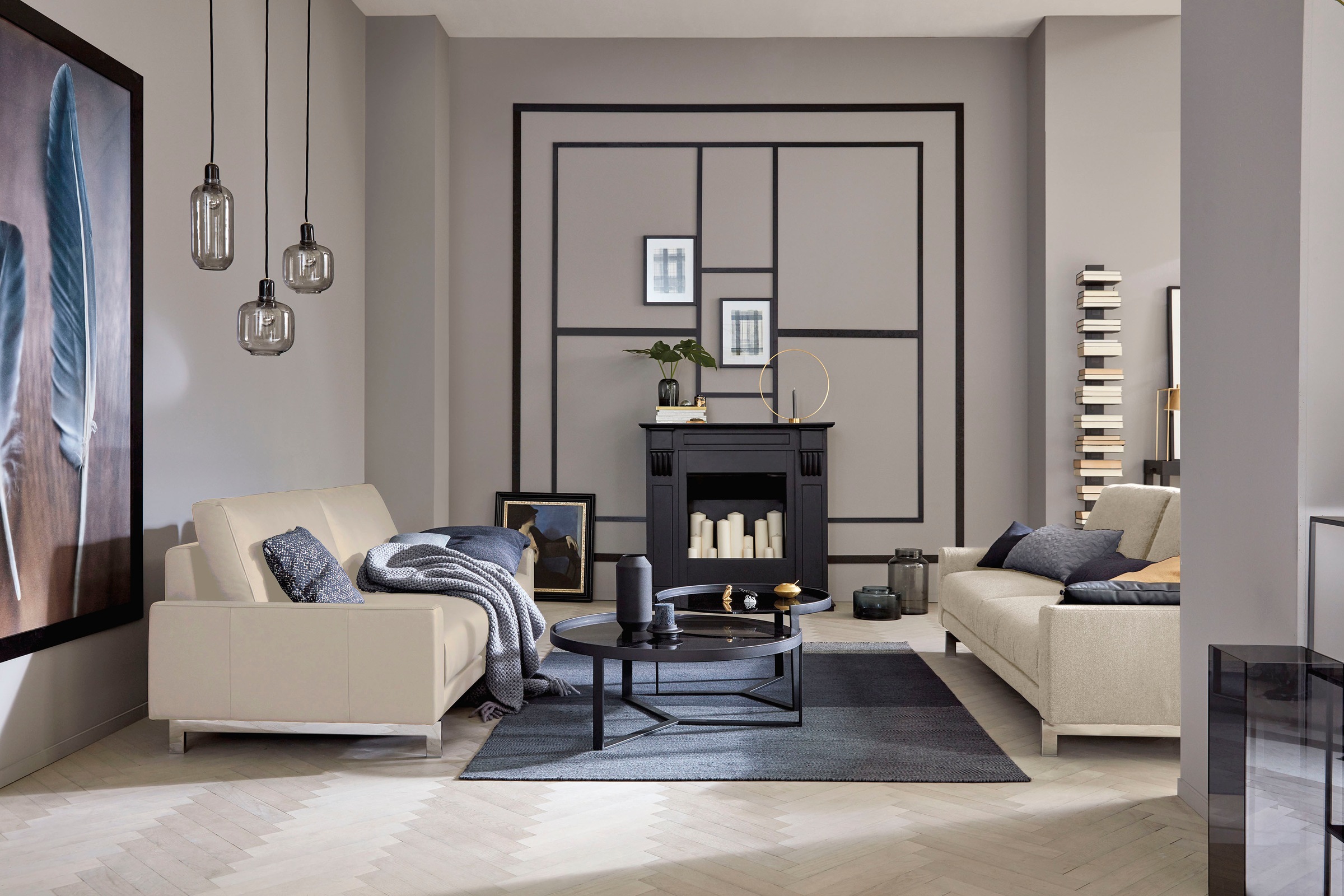 Creation BY ROLF BENZ 2-Sitzer »CR.450, Designsofa, Loungesofa« Armlehne niedrig, Fuß chromfarben glänzend, Breite 164 cm