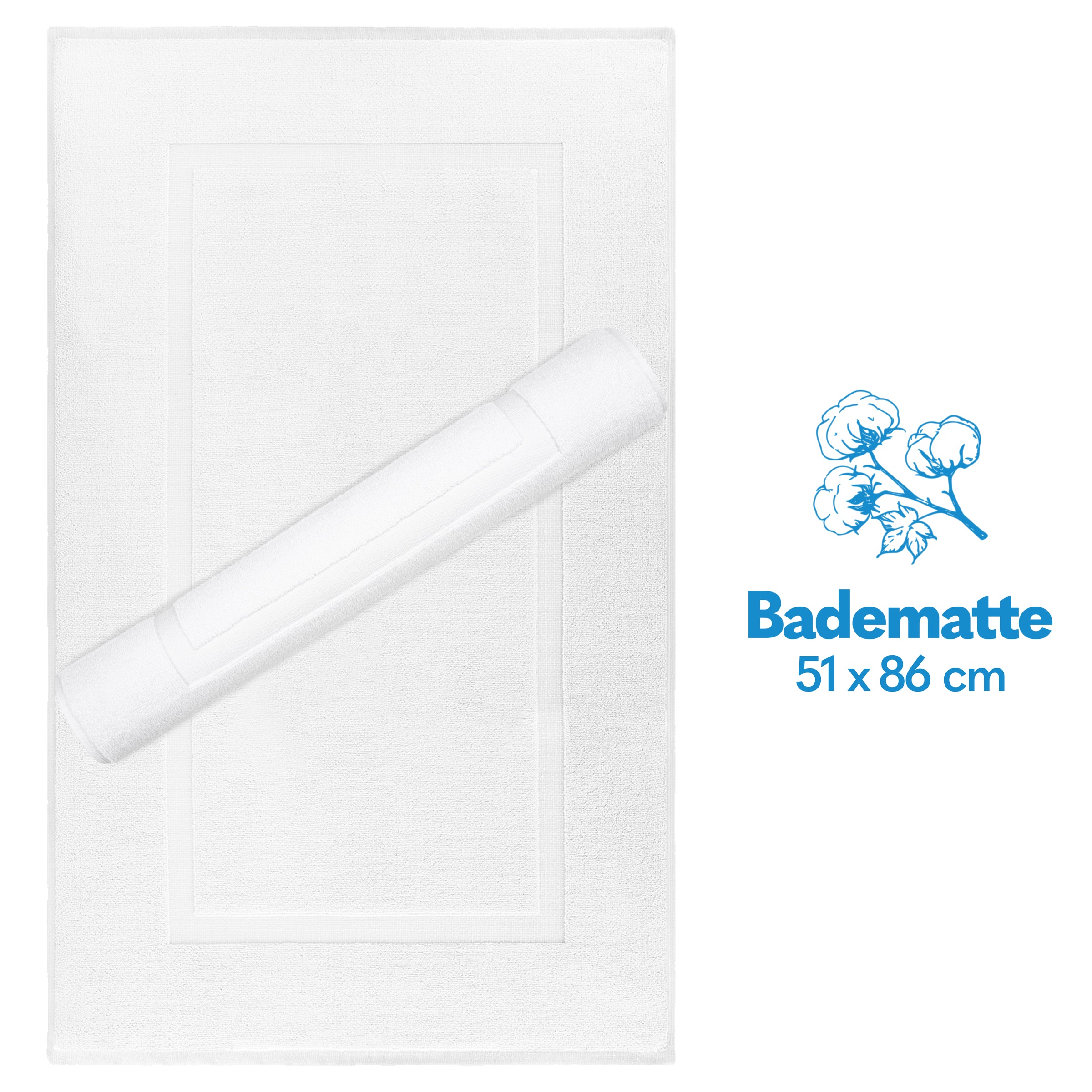 HAMMETEX Badematte »Hotelmatte, Duschvorleger«, rutschhemmend beschichtet, beidseitig nutzbar, 2-teiliges Set, einfarbig, 100% Baumwolle