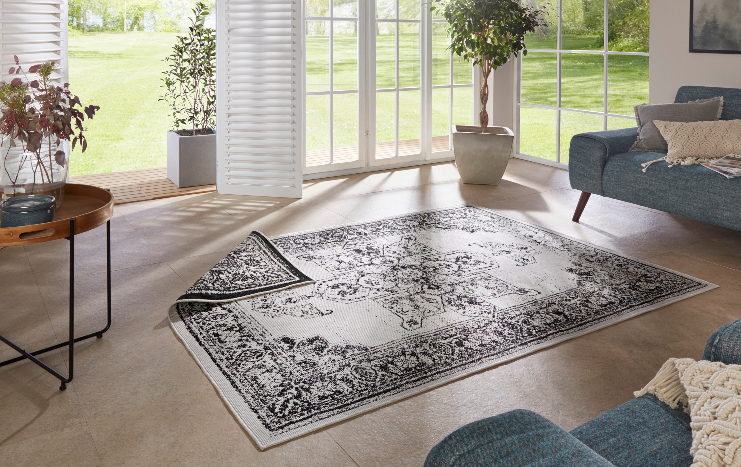 HANSE Home Teppich »Borbon Wendeteppich«, rechteckig, 5 mm Höhe, In-& Outdo günstig online kaufen