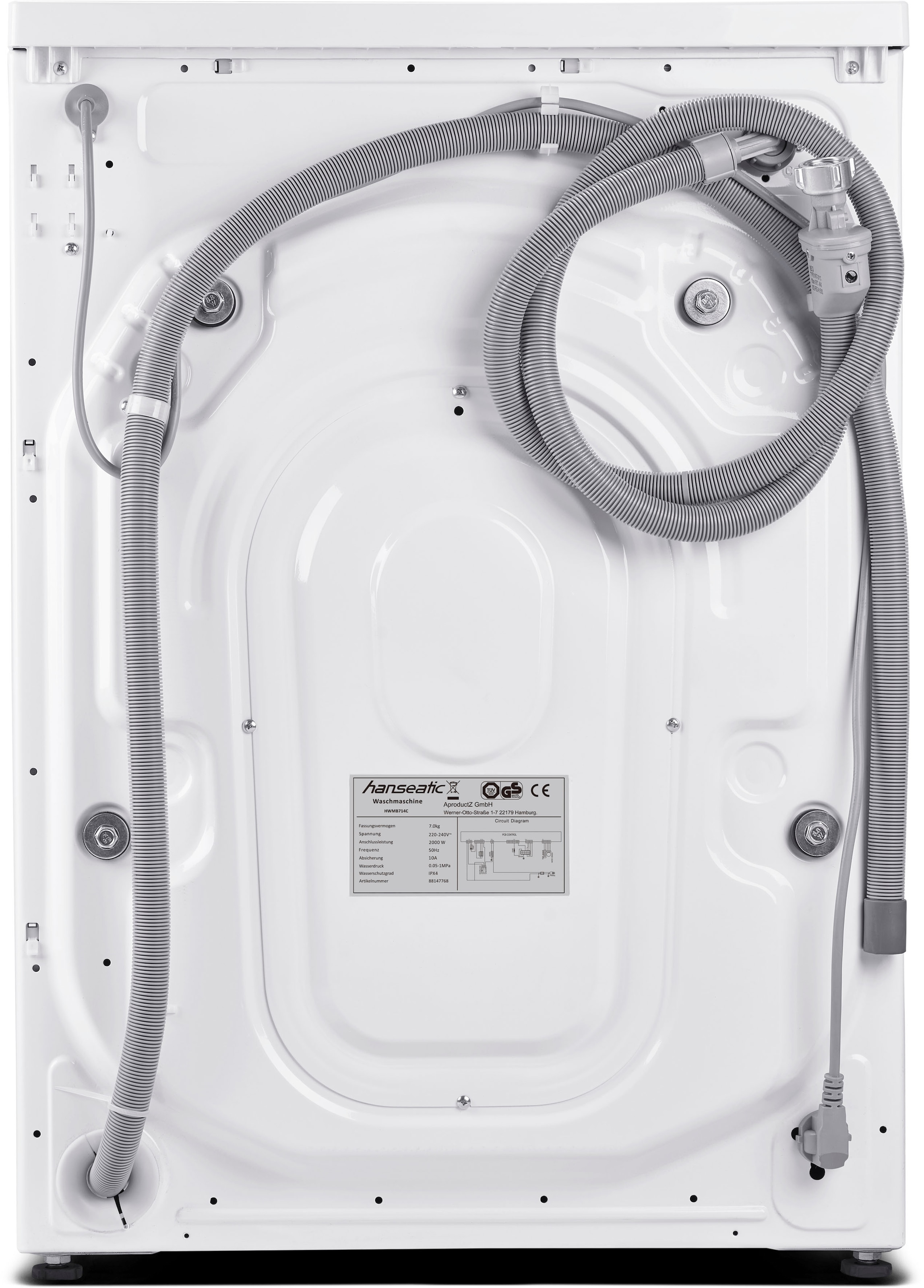 Hanseatic Waschmaschine, HWMB714C, 1400 Startzeitvorwahl, kaufen Nachlegefunktion online 7 kg, U/min