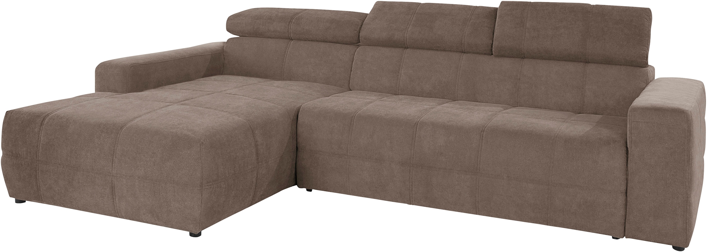 DOMO collection Ecksofa »Brandon große Ausführung B/T/H: 289/177/80 cm, auch in Leder und Cord«, mit Kopfteilverstellung, wahlweise Sitztiefenverstellung, L-Form
