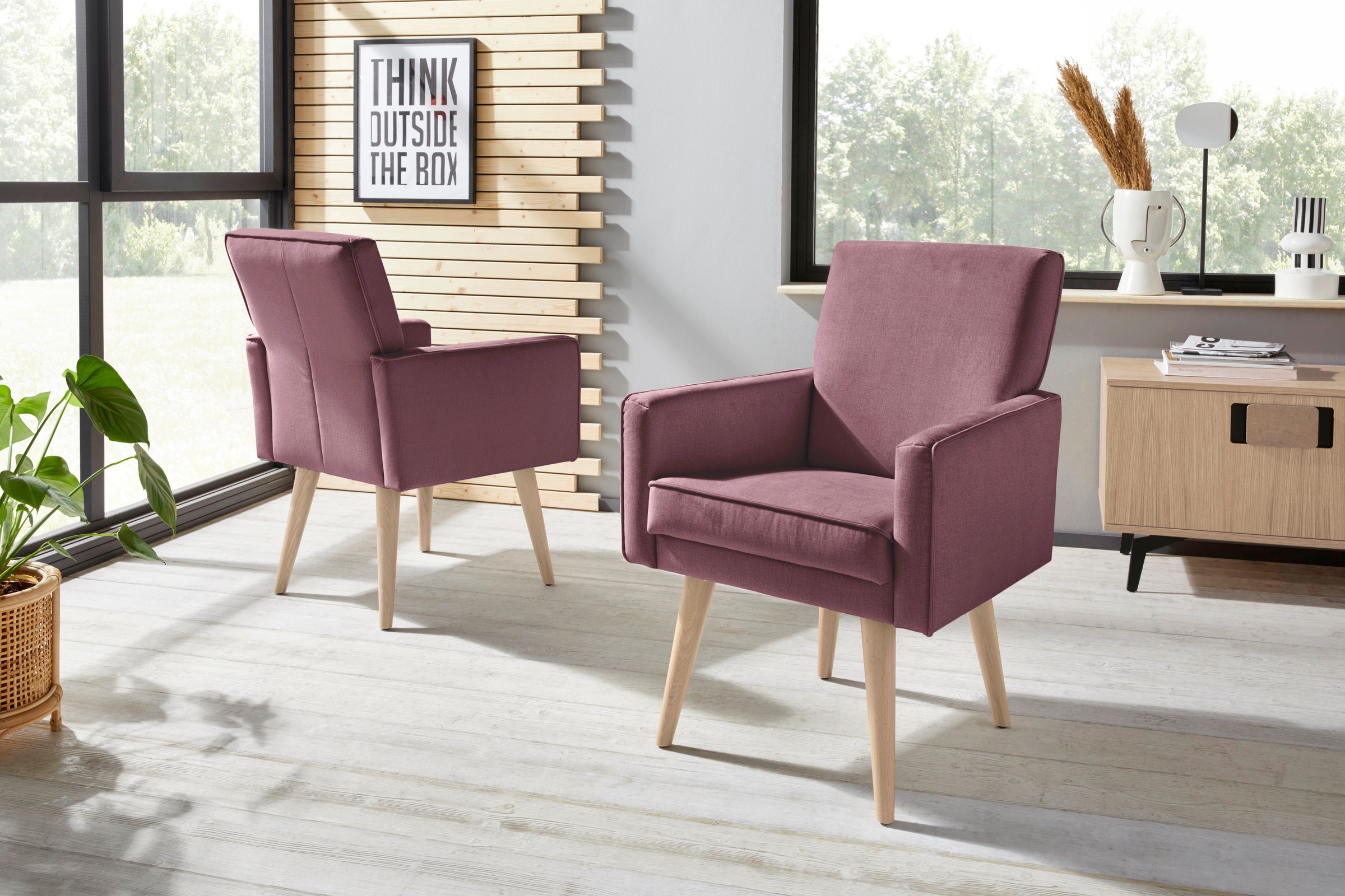exxpo - sofa fashion Sessel »Lungo, Loungesessel mit moderner Kedernaht, be günstig online kaufen