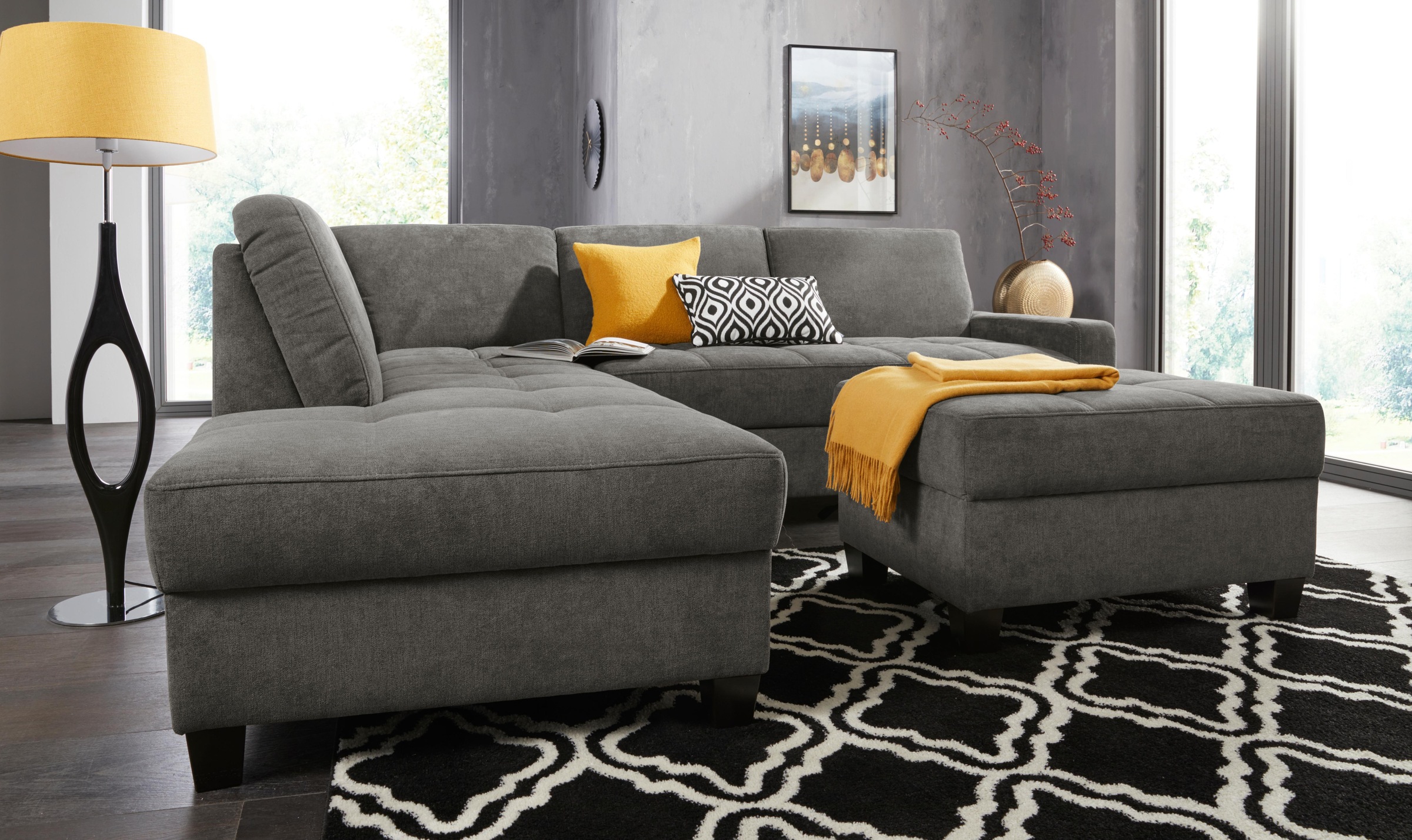 DOMO collection Ecksofa "Florentina zeitlos und elegant, Sitznähte als Desi günstig online kaufen