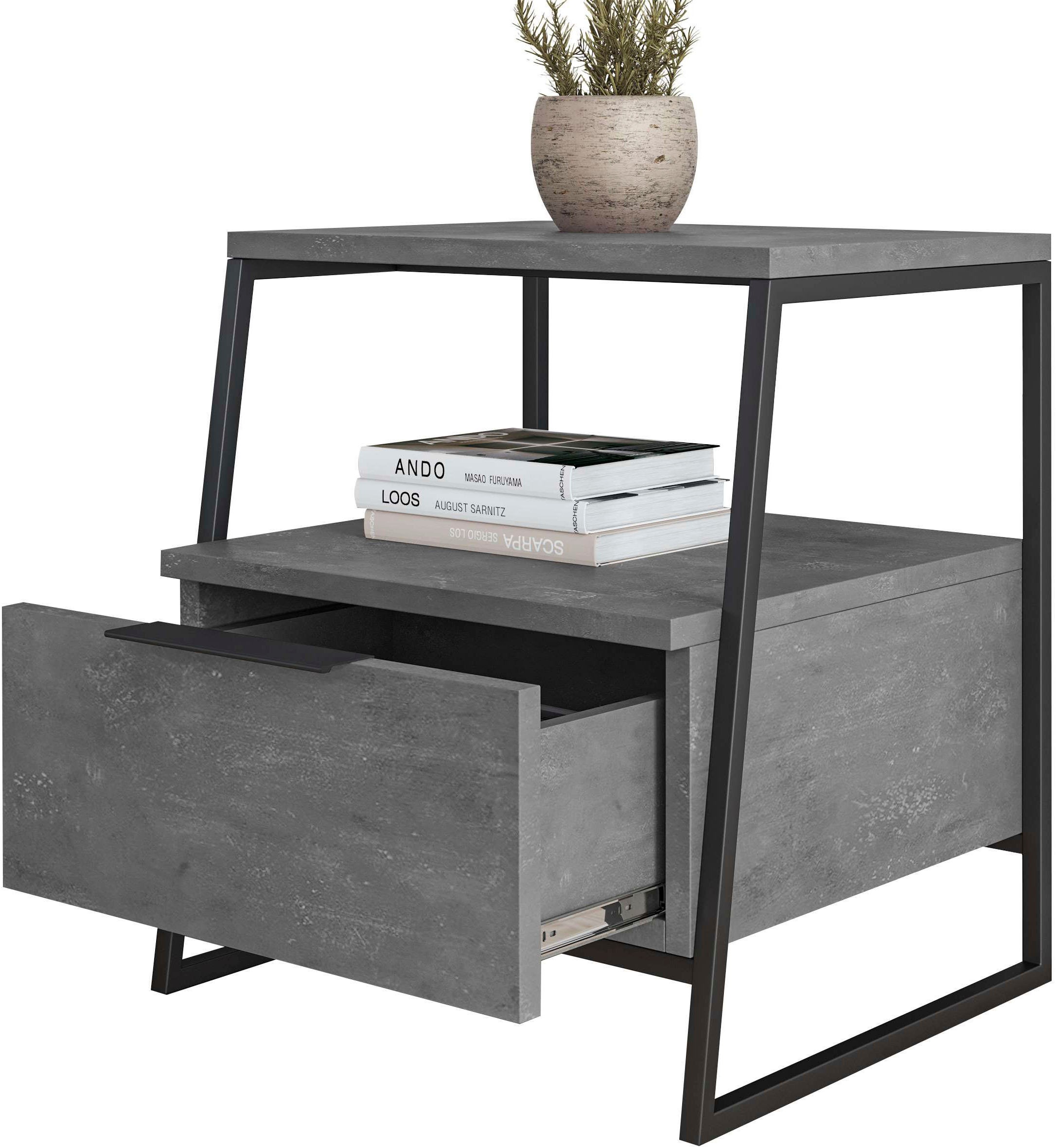 Decortie Nachttisch »PAL NACHTTISCH MIT SCHUBLADEN«, (Packung, 1 St.), Leichte Montage, Lagerung, Platzsparend