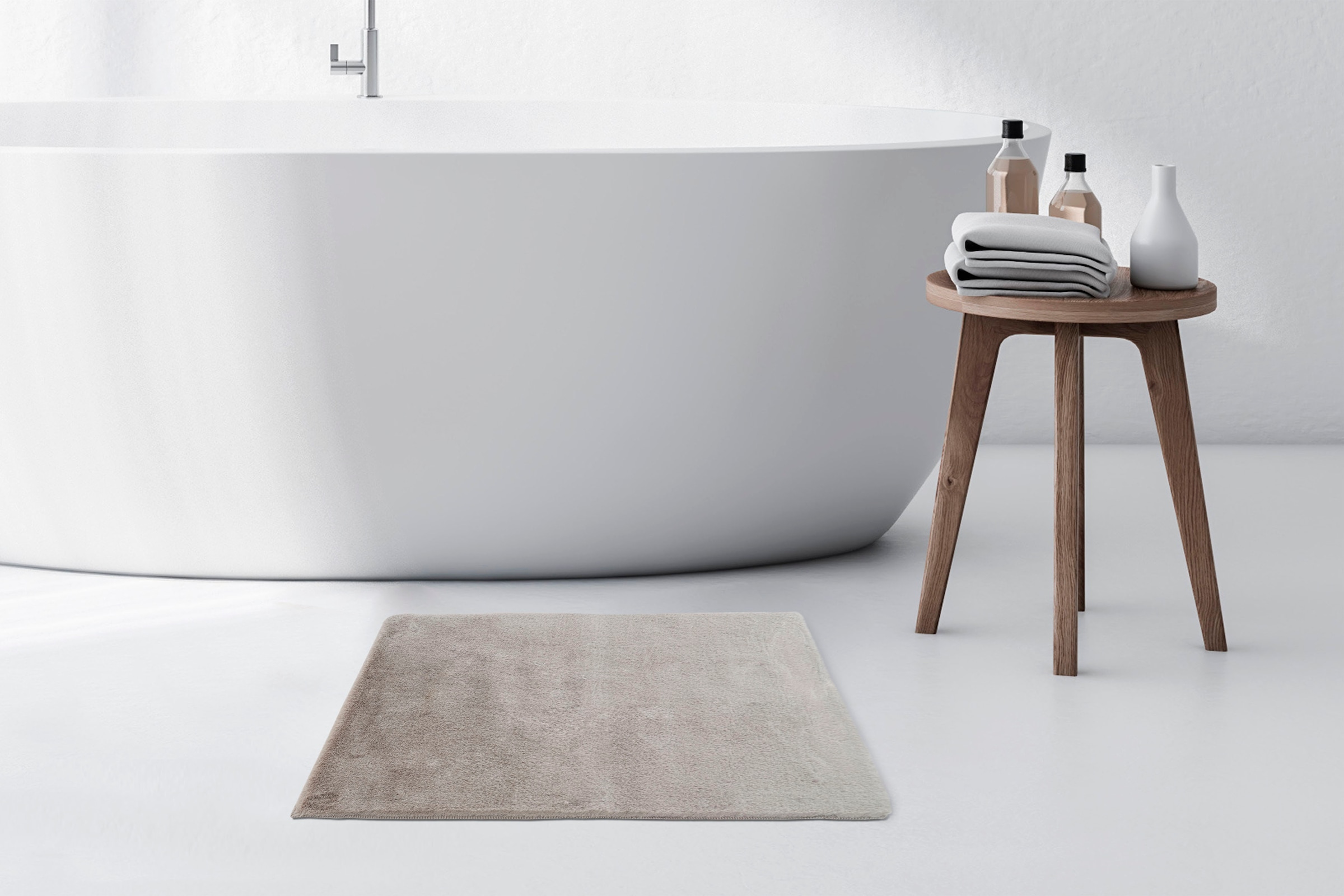 Kayoom Badematte »Rabbit Light«, rutschhemmend beschichtet, fußbodenheizungsgeeignet, weiche Kaninchenfell Haptik, Badezimmer, Kinderzimmer, Schlafzimmer