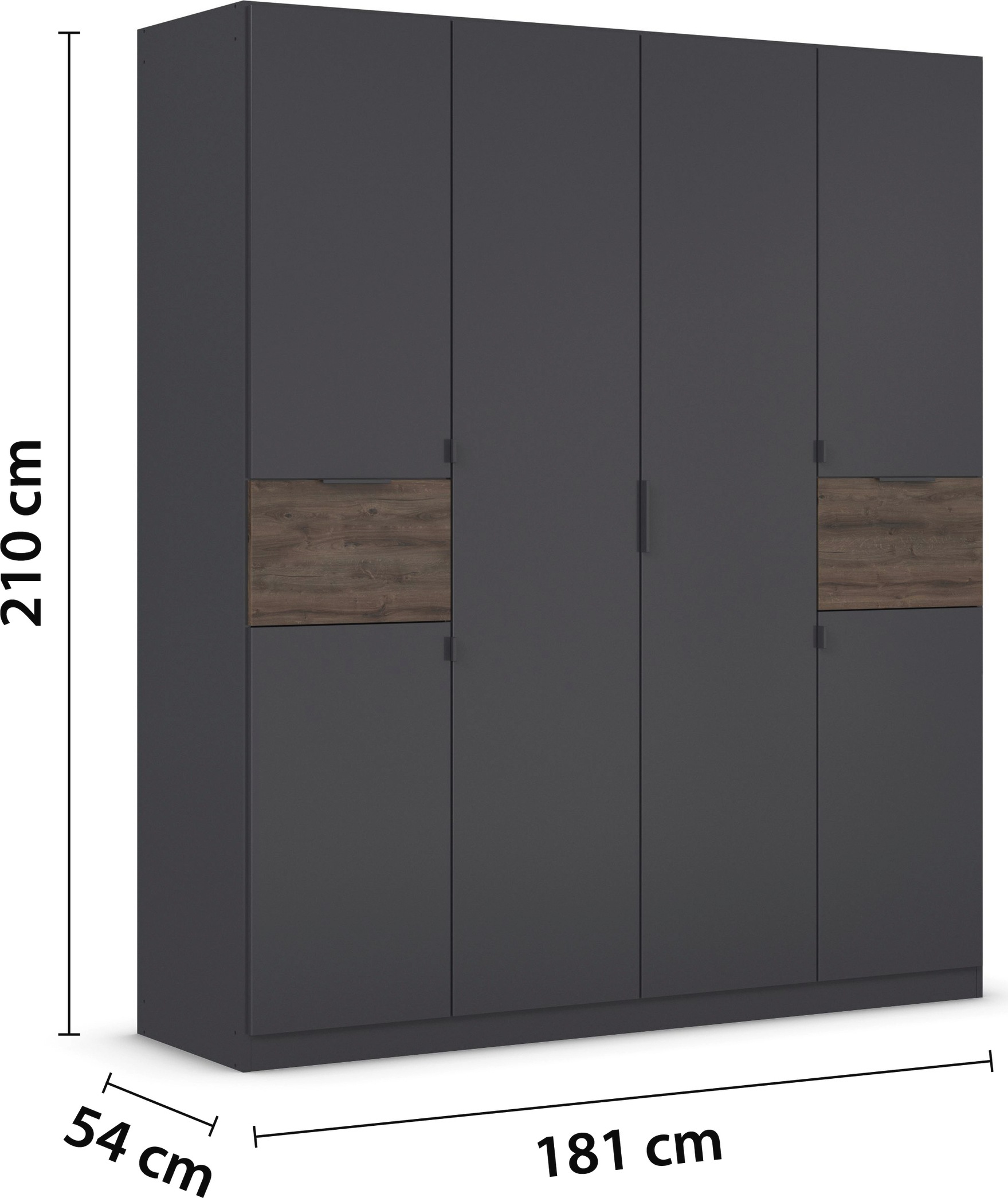 rauch Drehtürenschrank »Kleiderschrank Schrank Garderobe Wäscheschrank TICAO«, (Schubladen in der Höhe variabel positionierbar), mit 2 geräumigen Schubladen, viel Stauraum MADE IN GERMANY