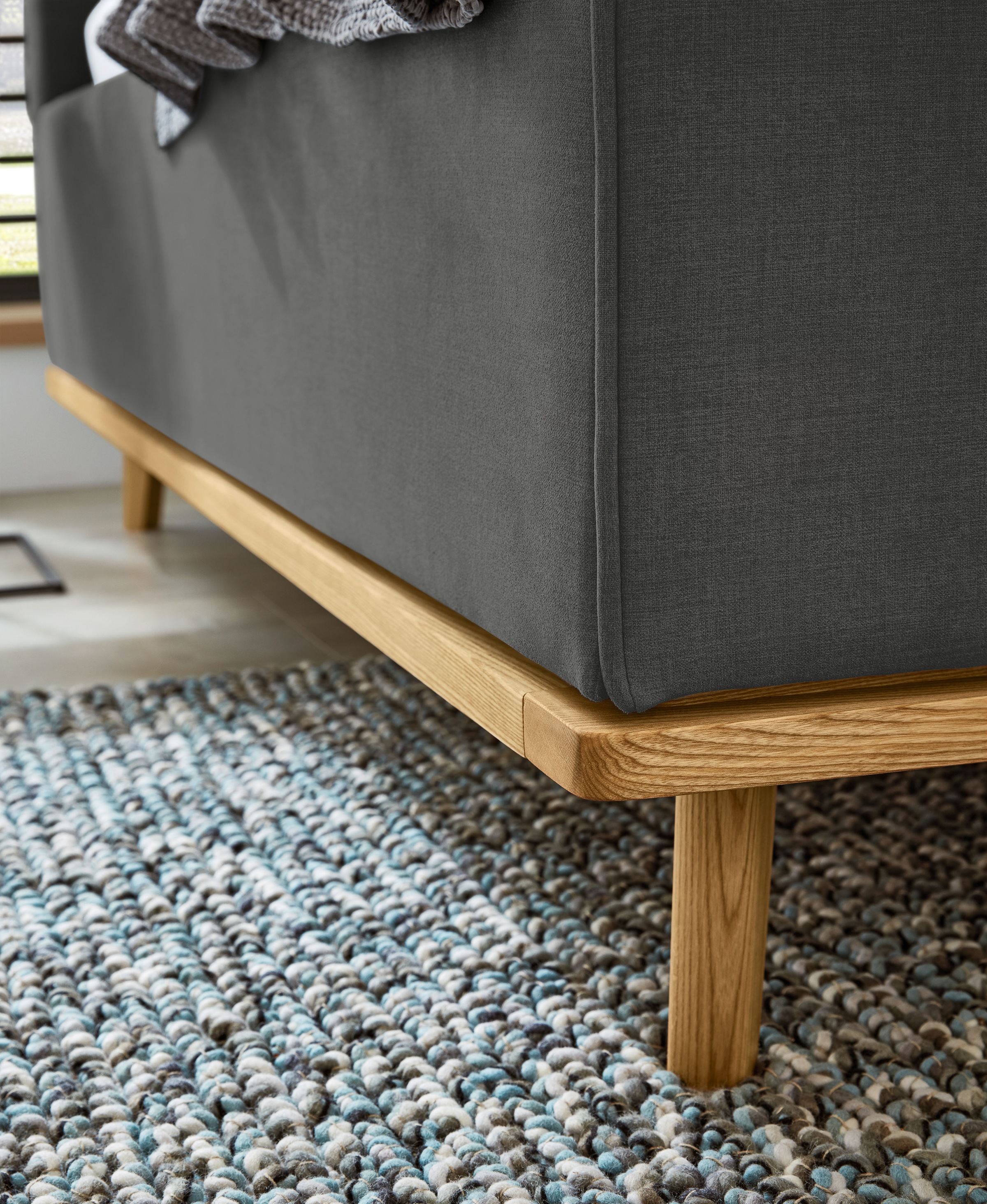 Musterring Polsterbett »Delphi erhältlich in der Breite 160cm und 180cm« Eicherahmen massiv, Kopfteil mit Steppung