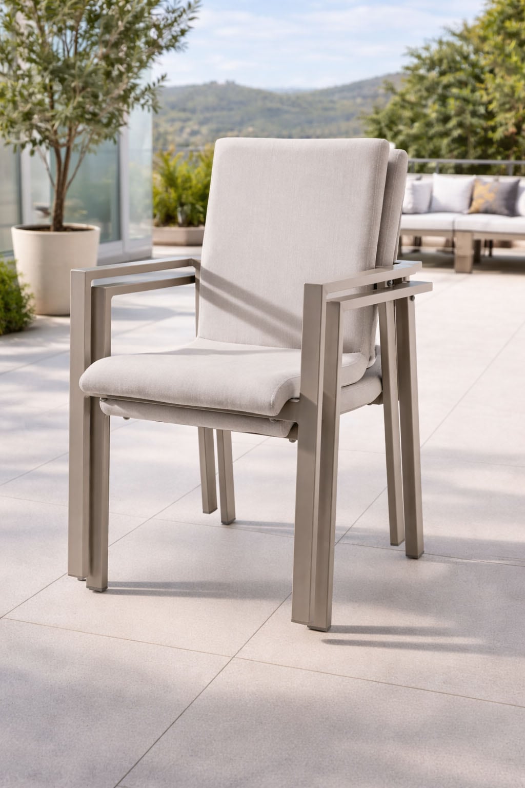 Destiny Gartensessel »TORINO« Set, 2 Stk. tlg. Aluminium, Olefin, stapelbar