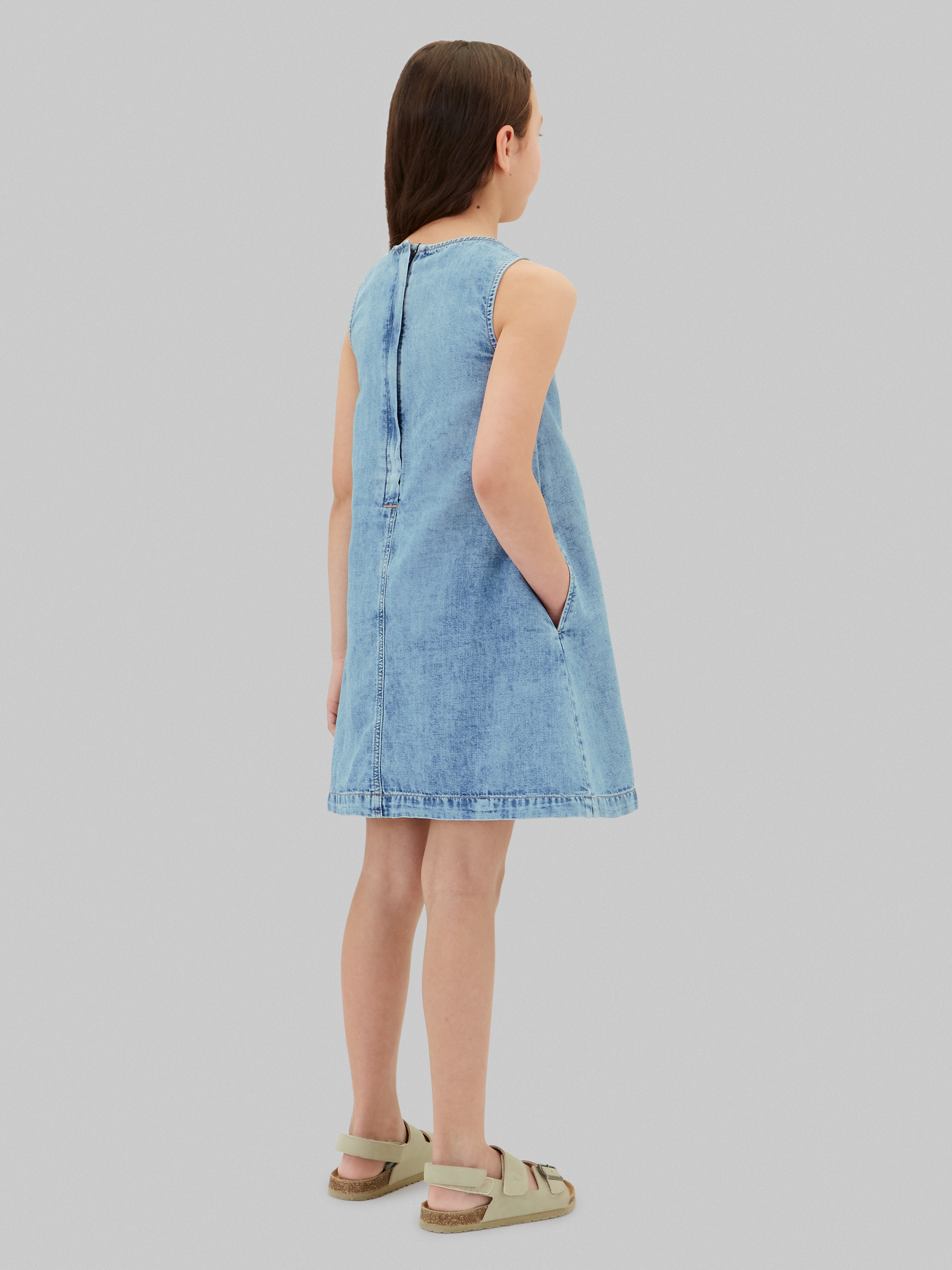 Calvin Klein Jeans Jeanskleid »DENIM SLEEVELESS DRESS« Eingrifftaschen Regular fit für Kinder mit Rundhalsausschnitt