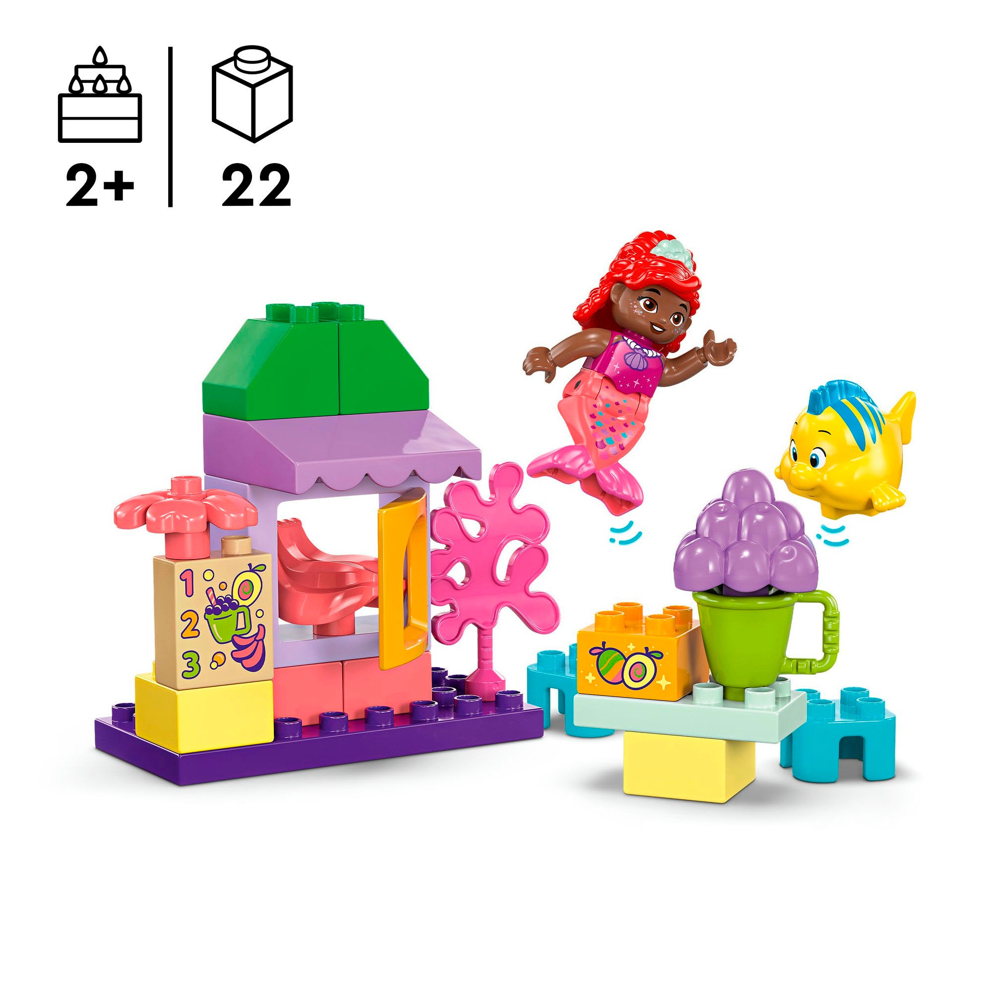 LEGO® Konstruktionsspielsteine »Arielles und Fabius' Café-Kiosk (10420), LEGO DUPLO Disney™«, (22 St.), Made in Europe