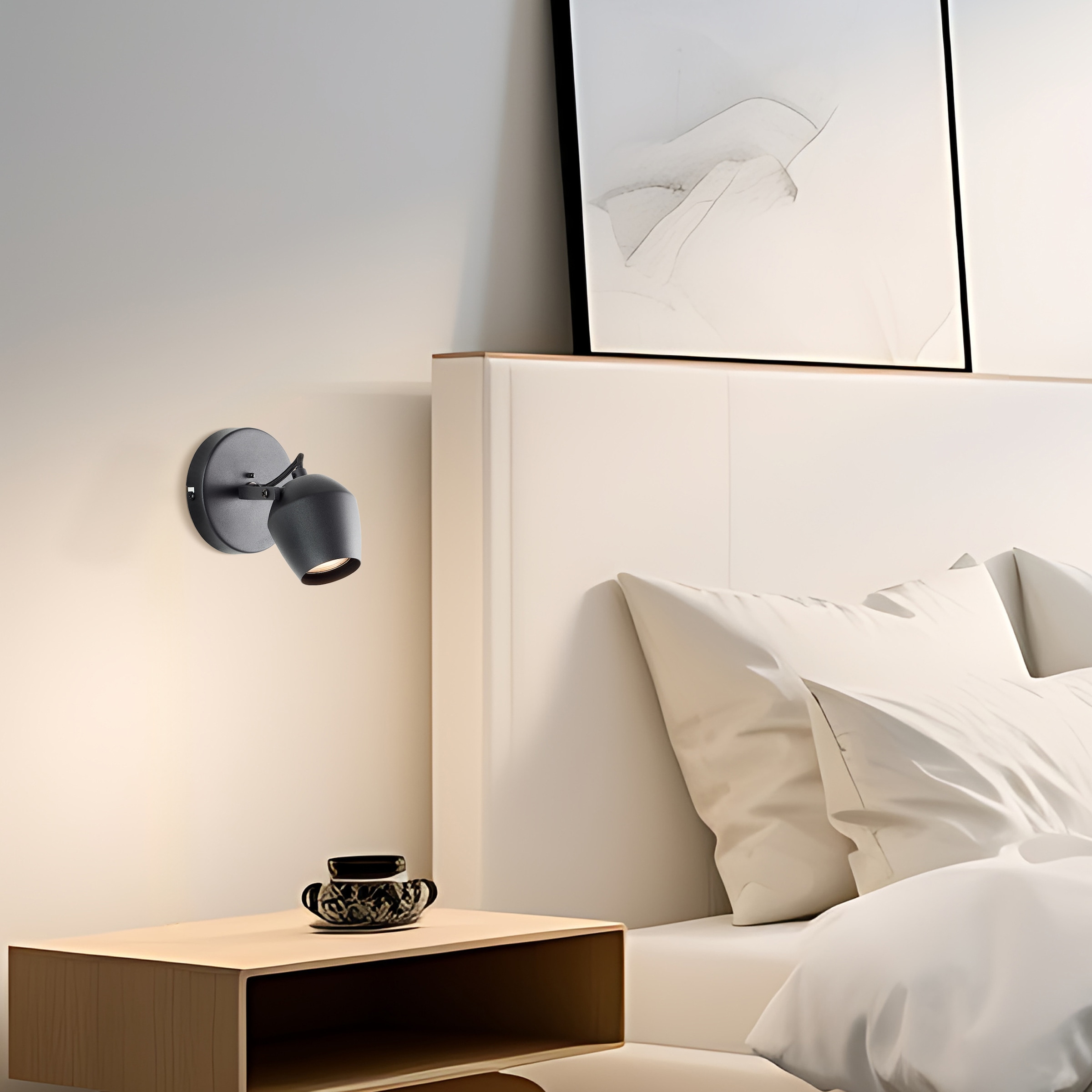 Brilliant Wandstrahler »Vertino« GU10 1 Stk. Warmweiß Ø 12 cm, GU10, 350 lm, 3000 K, dimmbar, schwarz