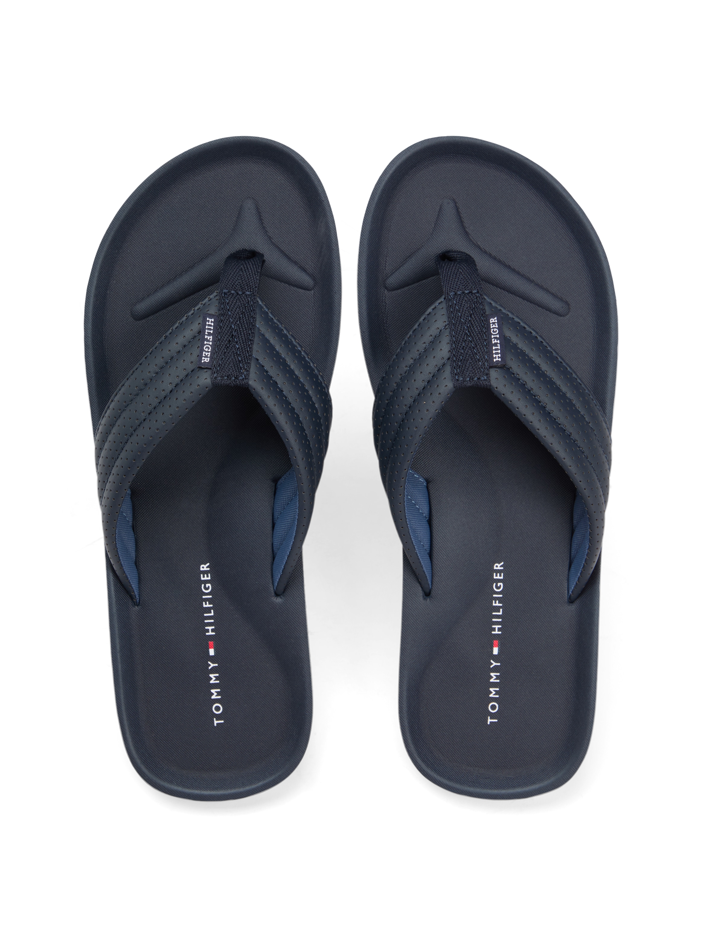 Tommy Hilfiger Zehentrenner »COMFORT PADDED PERF BEACH SANDAL«  Sommerschuh, Strandschuh mit modischer Ziersteppung