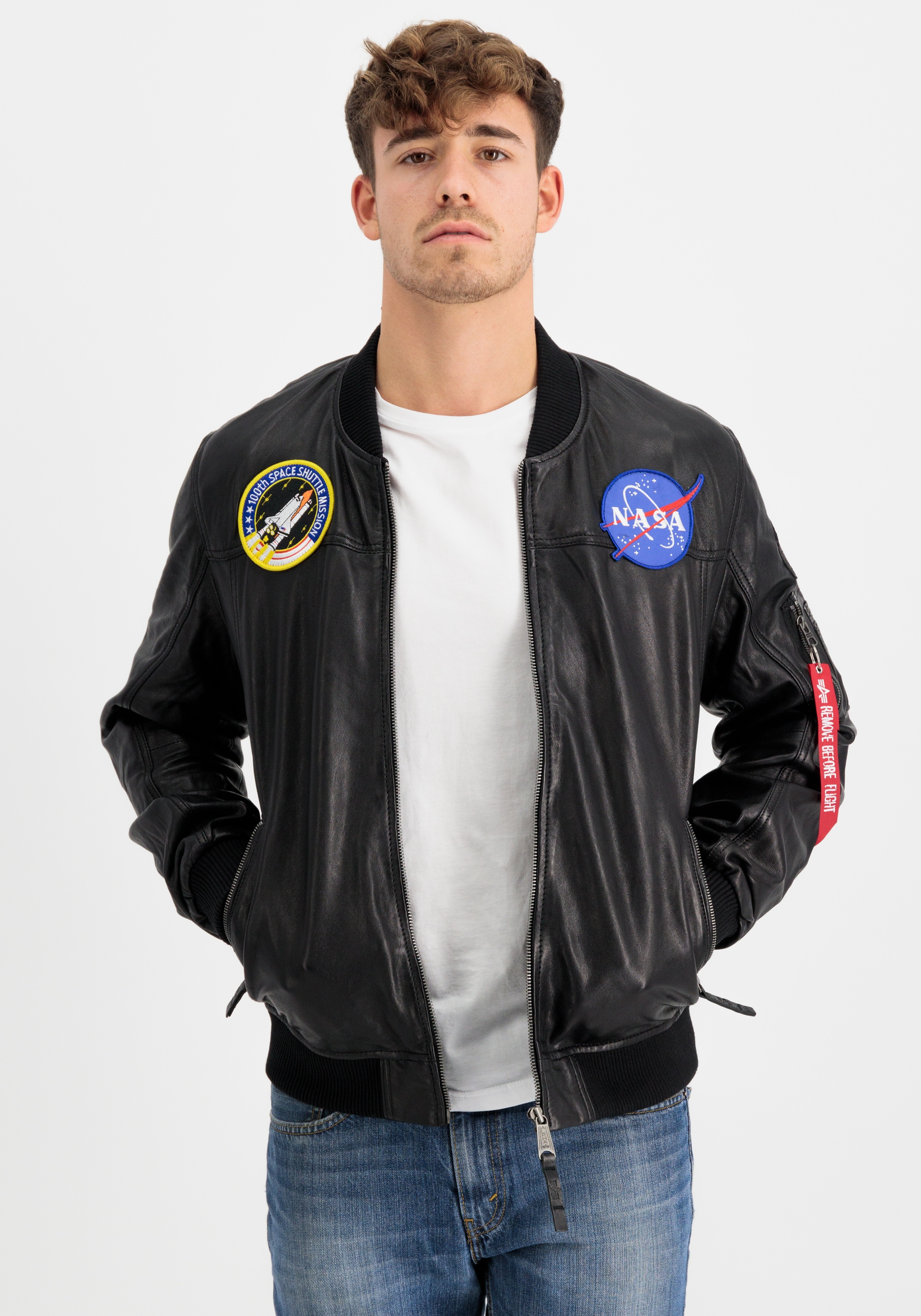 Alpha Industries Bomberjacke »Alpha Industries Men - Bomber Jackets MA-1 LW NASA Leather«