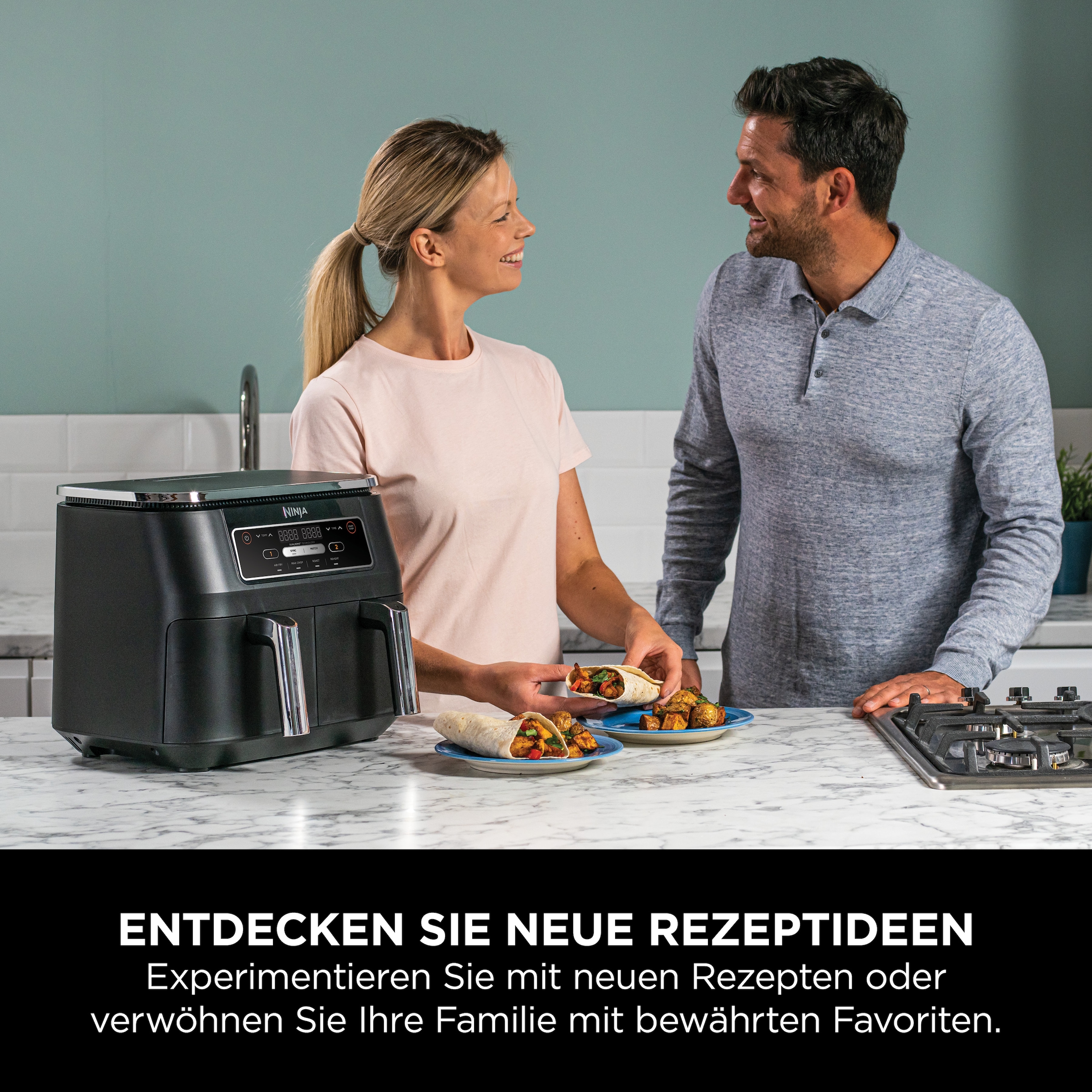 NINJA Heißluftfritteuse »AF200EU Ninja Foodi«, 2400 W, 4-in-1 Dual Zone, 7,6 L