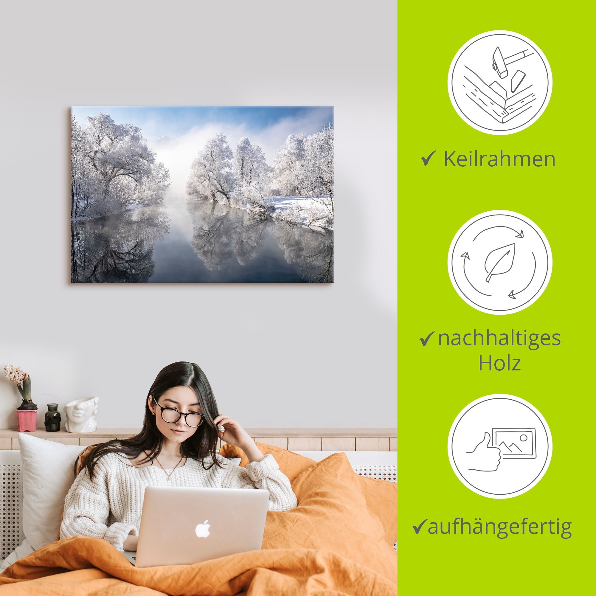 Artland Wandbild »Winter in Oberbayern«, Seebilder, (1 St.), als Leinwandbild, Poster, Wandaufkleber in verschied. Größen