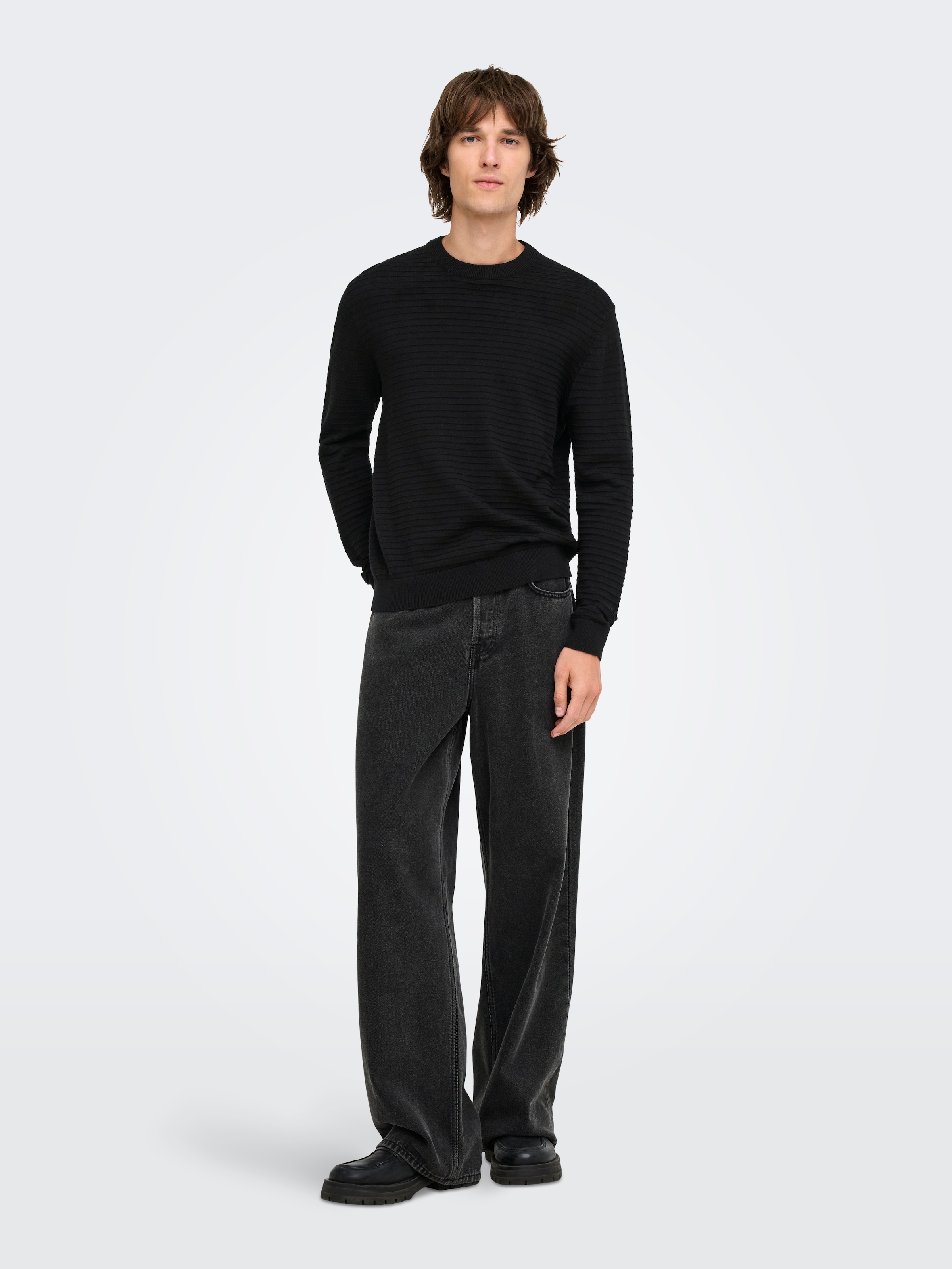 ONLY & SONS Rundhalspullover »ONSSTORM LS CREW KNIT OTL« Baumwolle, regular fit