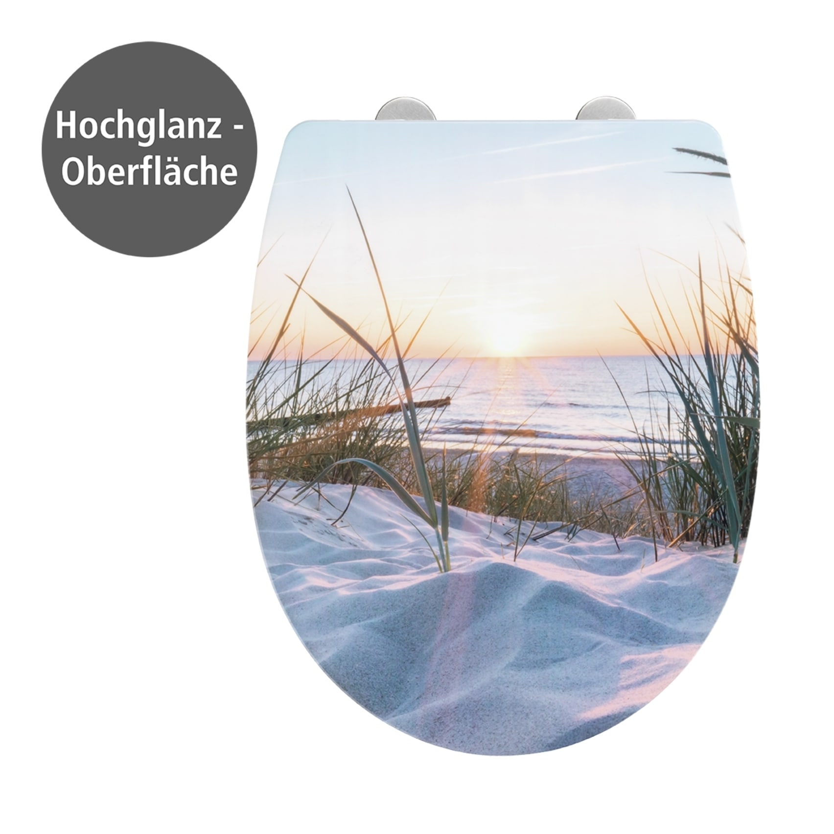 WENKO WC-Sitz »Baltic« glänzender Toilettensitz aus Thermoplast mit Motiv, Absenkautomatik