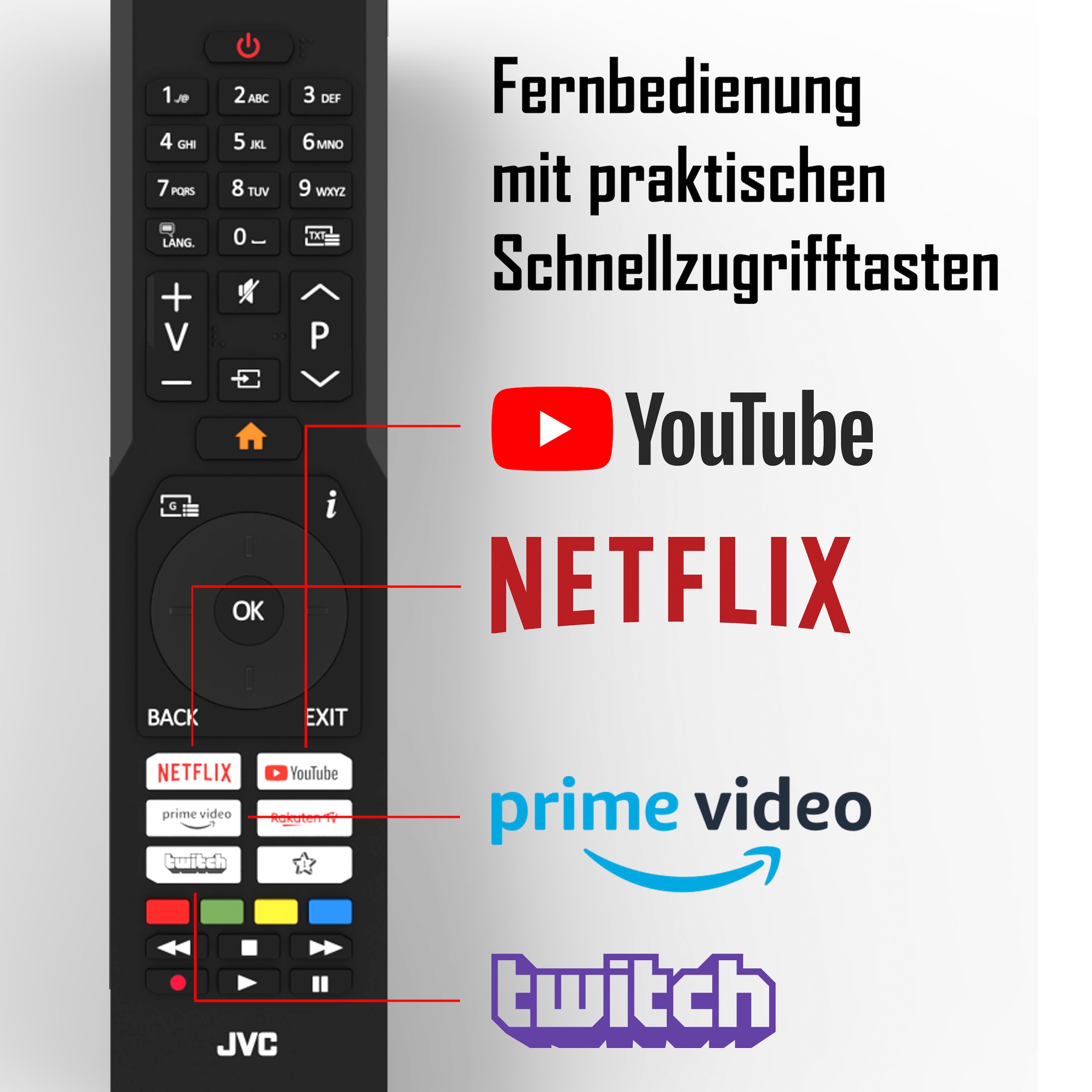 JVC LED-Fernseher, 108 cm/43 Zoll, 4K Ultra HD, Smart-TV