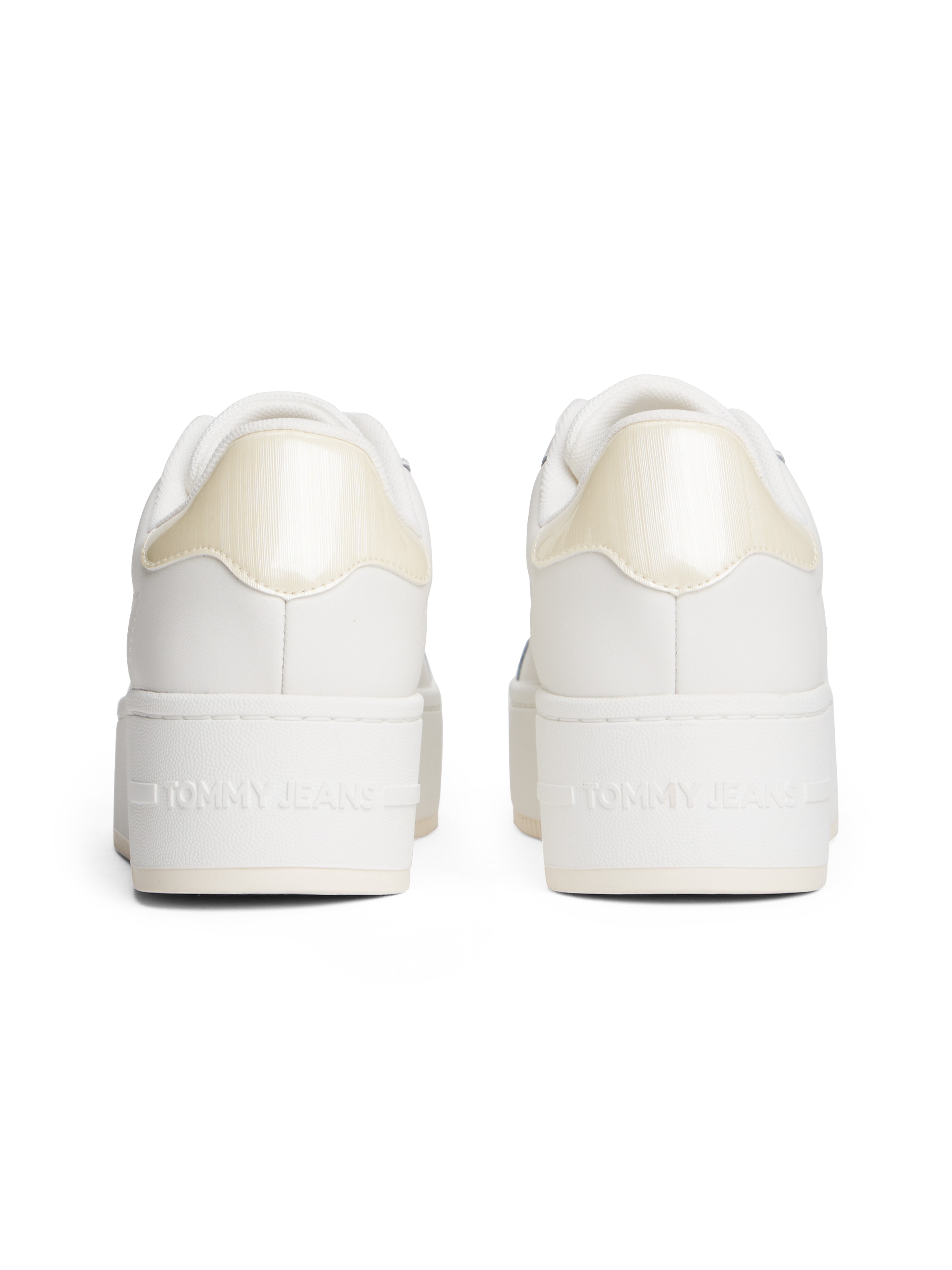 Tommy Jeans Plateausneaker »TJW FLATFORM PEARLIZED SNEAKER«  , Freizeitschuh, Halbschuh, Schnürschuh mit weichem Schaftrand