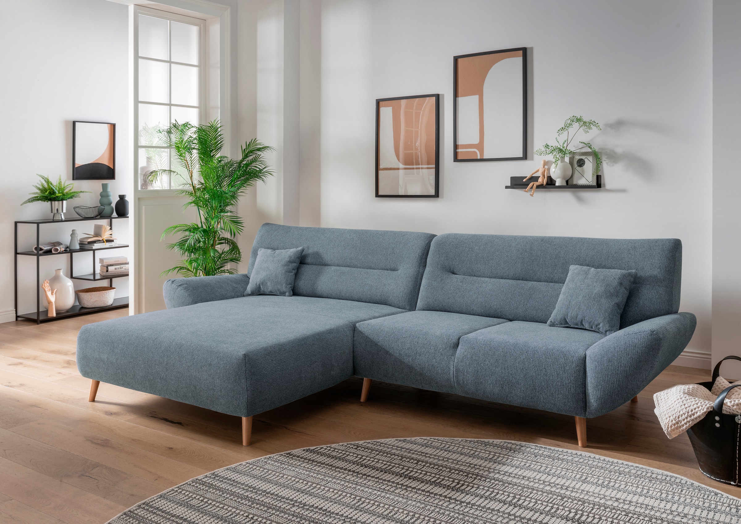 INOSIGN Ecksofa »Drago, elegant und zeitlos, komfortabel, Holzfuß, L-Form«, günstig online kaufen