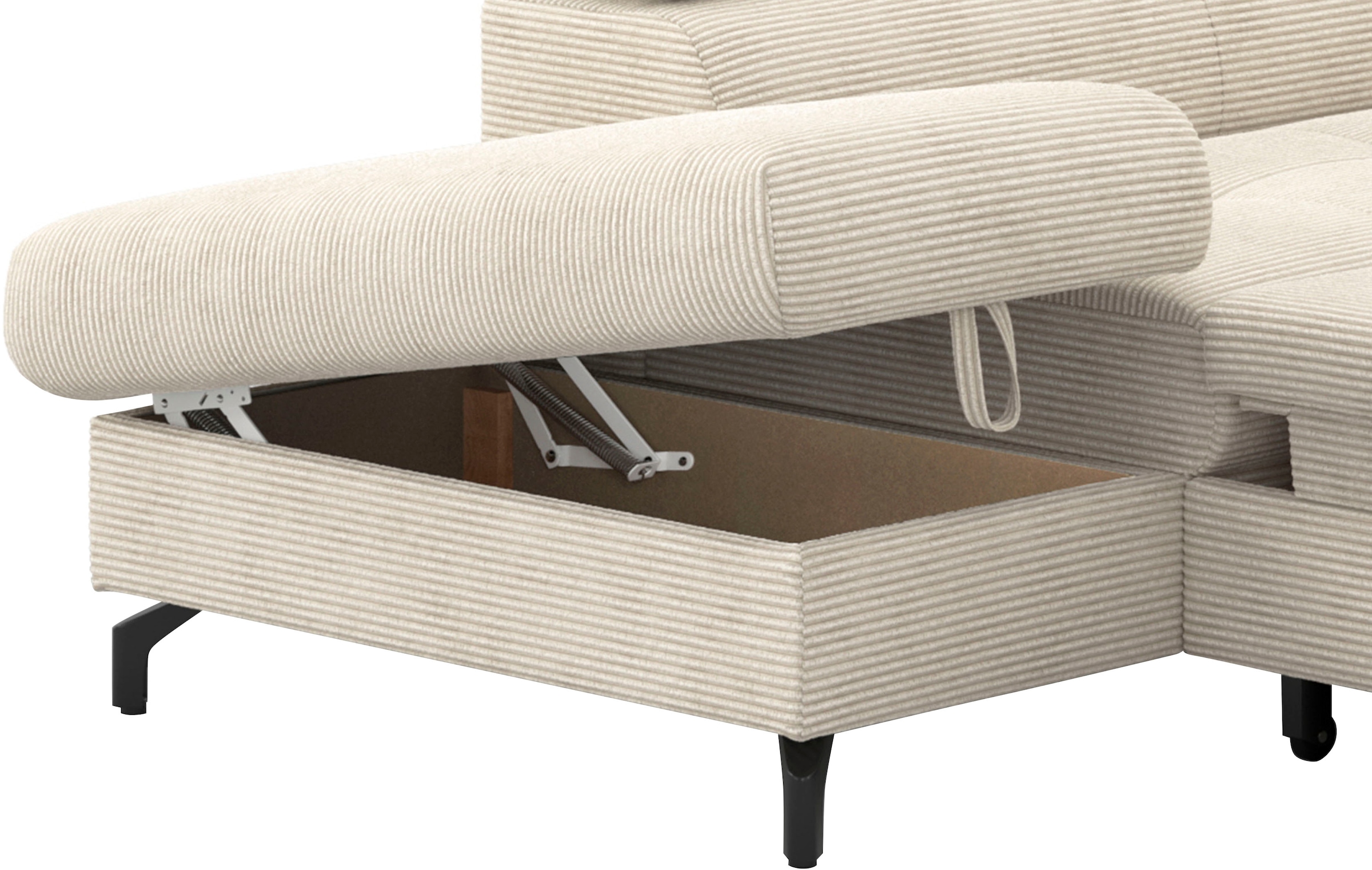 COTTA Ecksofa »Aura L-Form«, mit Schlaffunktion, Bettkasten und Kopfteilverstellung