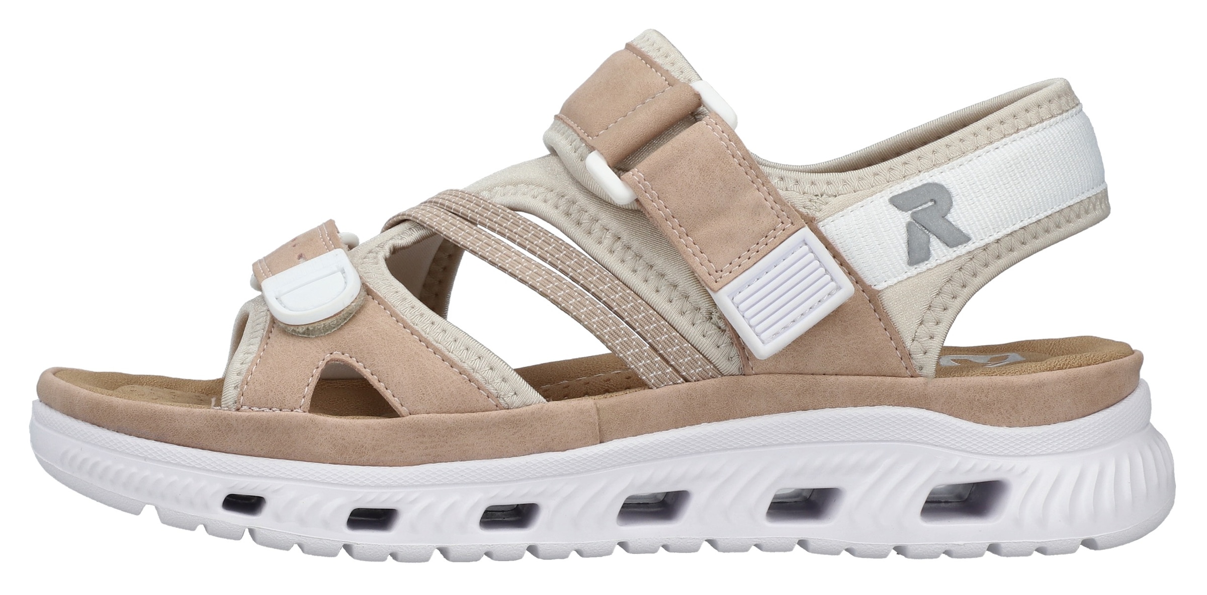 RIEKER Sport Trekkingsandale, Outdoorsandale, Sommerschuh, Sandale mit praktischen Klettverschlüssen