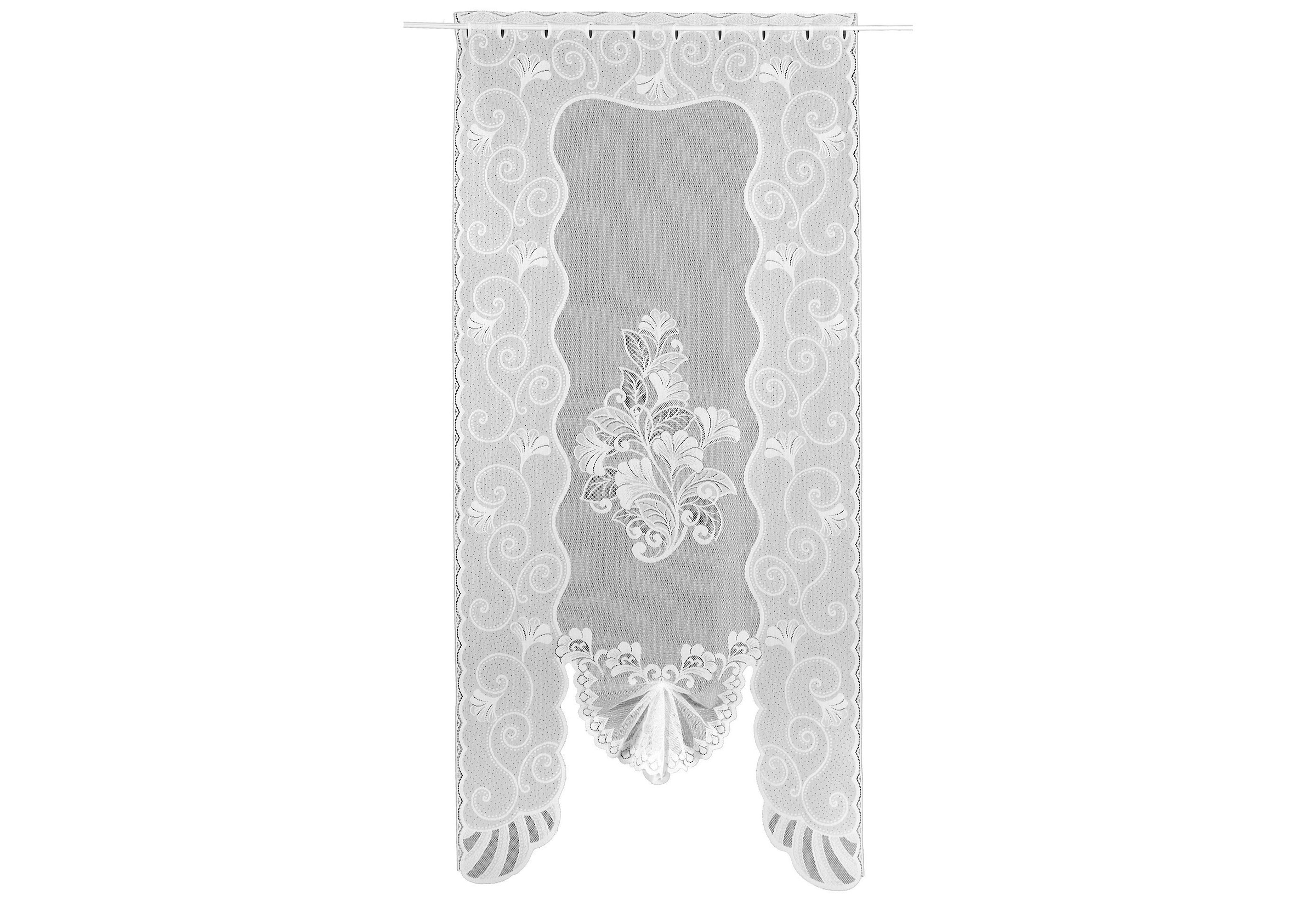 Weckbrodt Scheibengardine »Saarlouis«, (1 St.), Jacquard, Türvorhang, Gardine, floral, HxB: 175x78 cm, Store