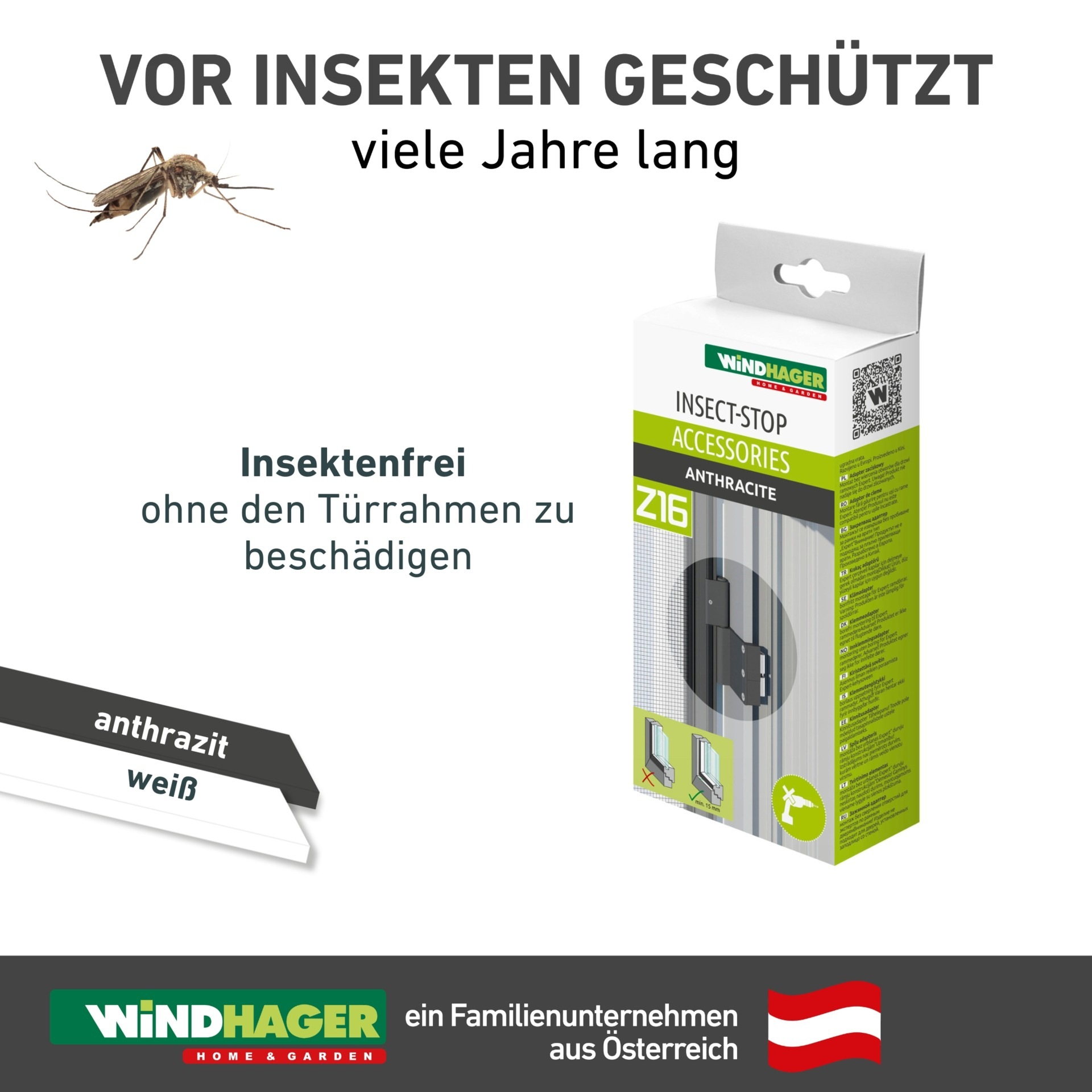 Windhager Zubehör-Set »Klemmadapter für Insektenschutz-Rahmentüren, langlebigem Aluminium« Fliegengitter Zubehör in weiß oder anthrazit erhältlich, ohne bohren