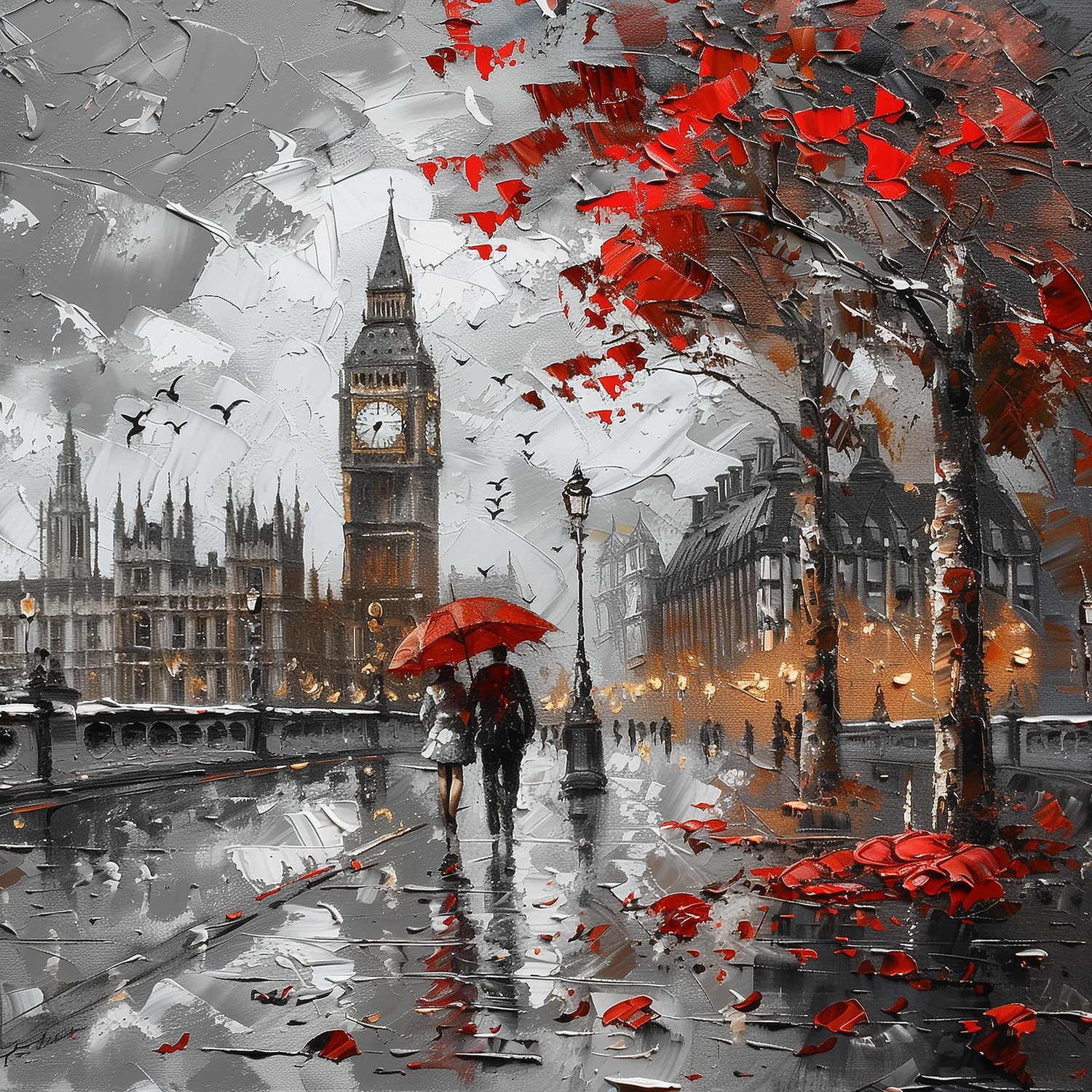queence Leinwandbild »Big Ben im Herbst«, Architektonische Elemente-Bilder günstig online kaufen