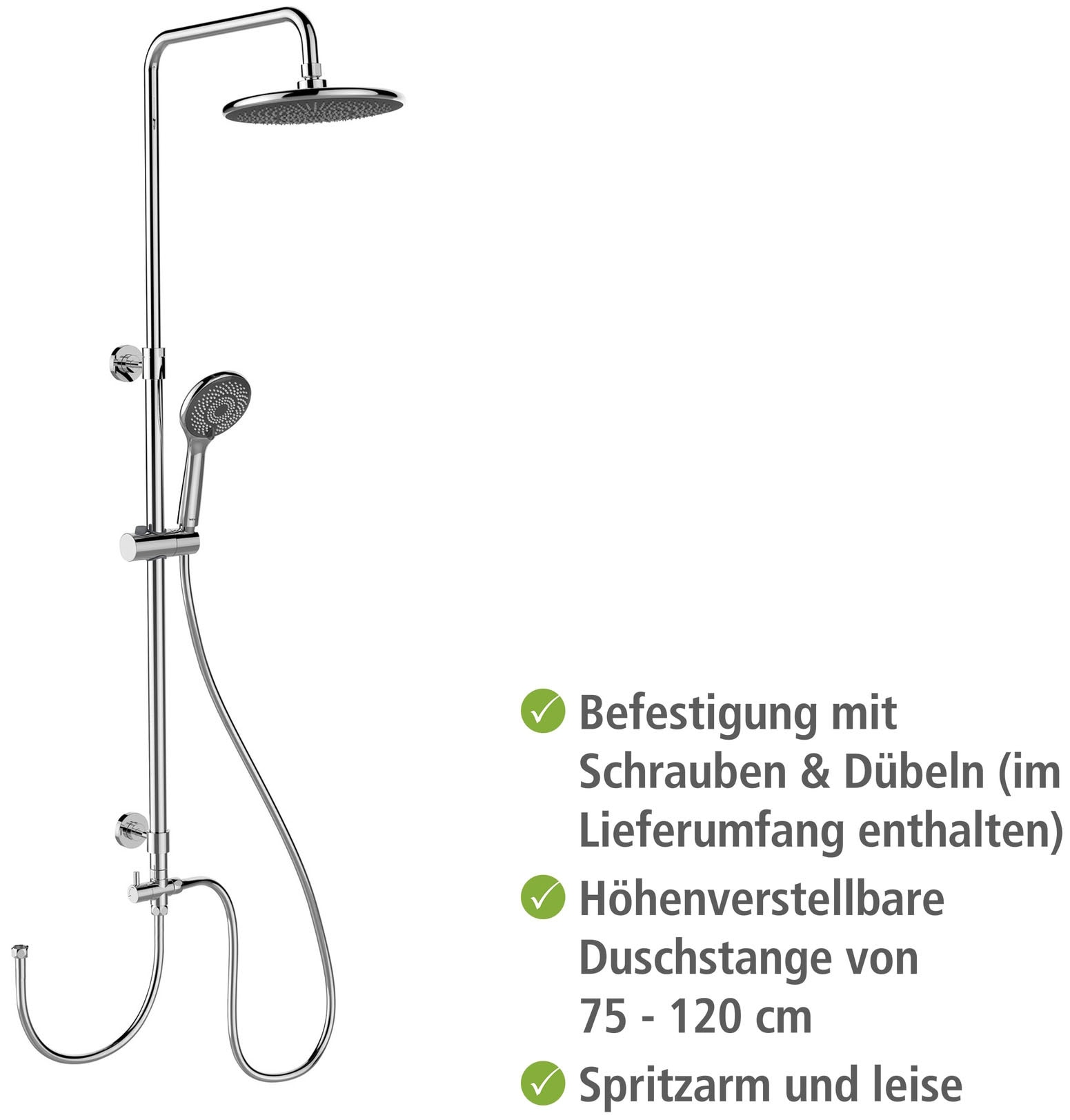 WENKO Duschsystem »Watersaving«, einfacher Anschluss an bestehende Armatur günstig online kaufen