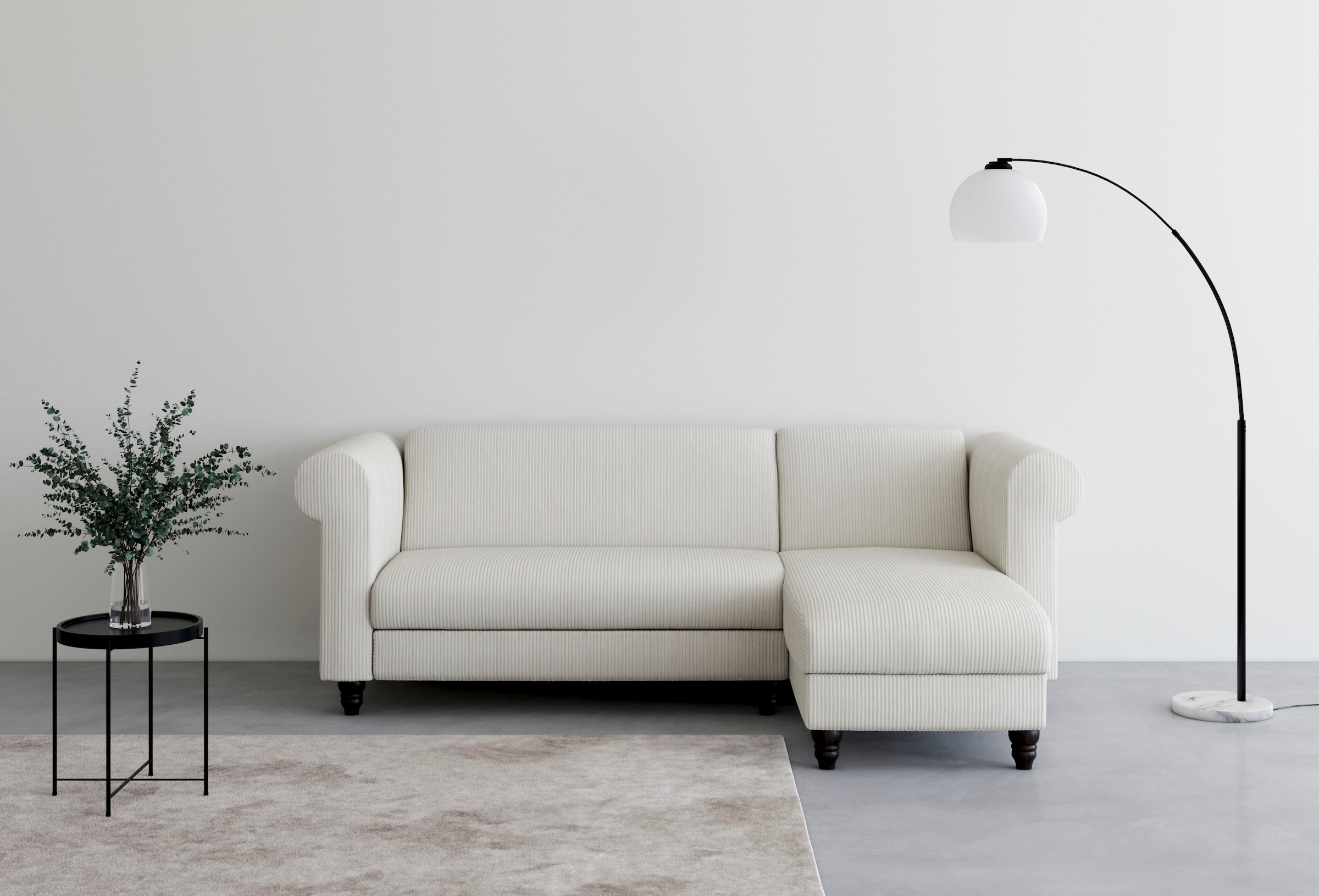 Dorel Home Ecksofa »Felix Ii, L-Form, Schlafsofa 241cm (Liegefl. 108/195 Cm), « Verstellb. Rückenlehne, Recamiere Wechselbar, Cord