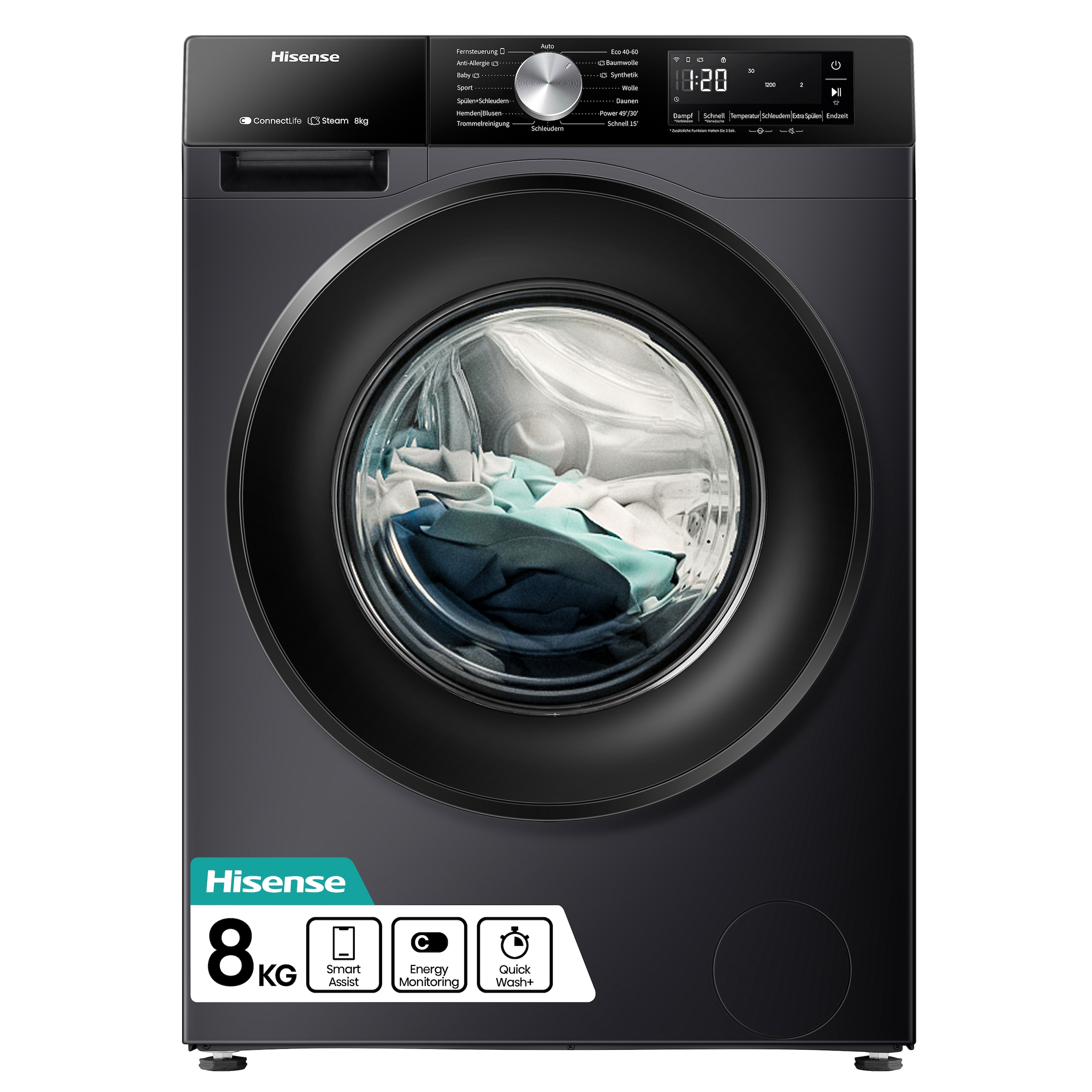 Hisense Waschmaschine »WF3S8043BB3«, 8 kg, 1400 U/min, Wifi-ConnectLife günstig online kaufen