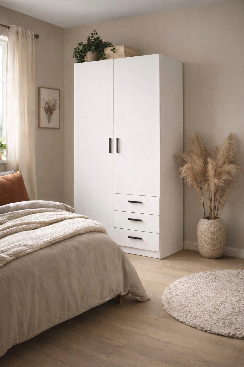 Home affaire Kleiderschrank »Sprint, viel Stauraum, robuste Qualität, 3 Breiten 98, 147, 195 cm« Breite 98,5/147 oder 195,5 cm, je mit Einlegeböden und Kleiderstange