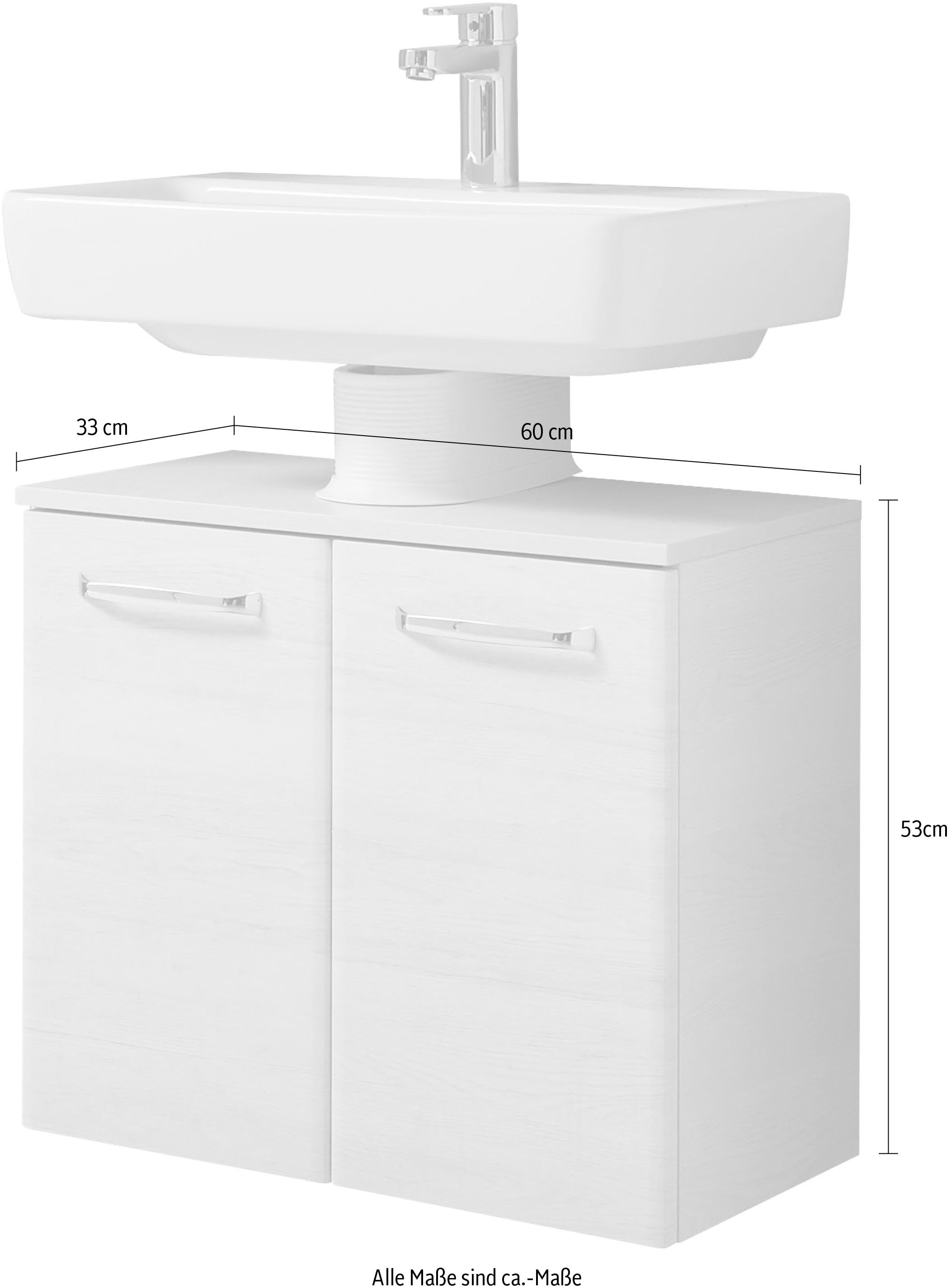 PELIPAL Waschbeckenunterschrank »Quickset 936«, Breite cm, 53 Türdämpfer Höhe auf Rechnung 60 kaufen cm