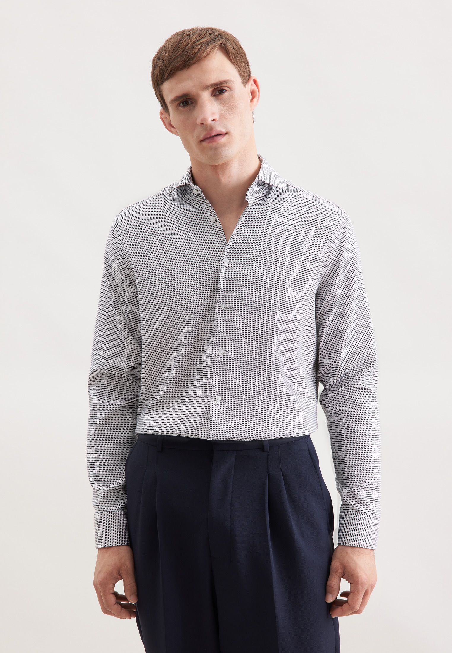 seidensticker Businesshemd »Schwarze Rose« Regular 1/1 Kentkragen Pepita