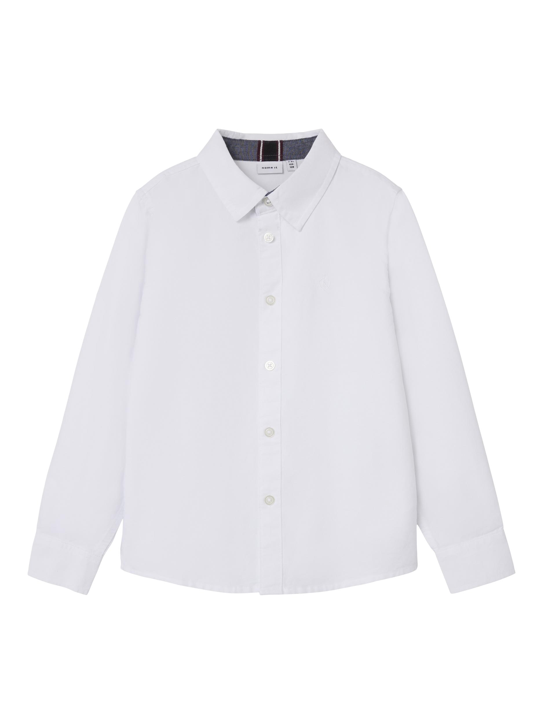 Name It Langarmhemd »NKMNEWSA für Jungen mit Knopfleiste und Baumwollkomfort«, unifarben, casual, regular fit, Baumwolle, Hemdkragen