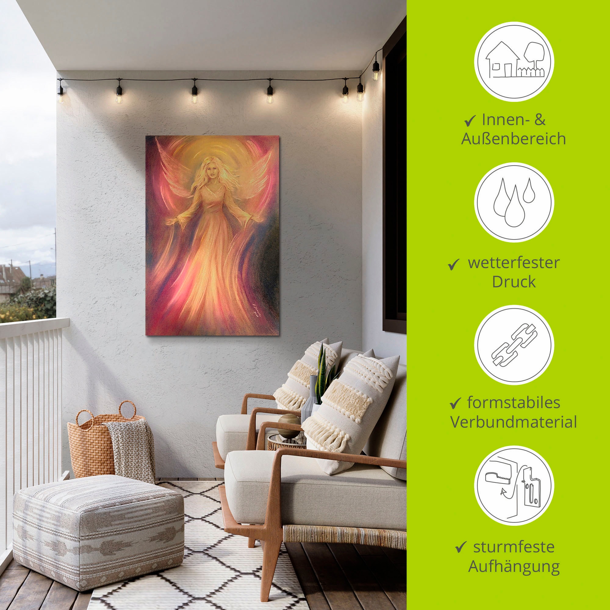 Artland Wandbild »Engel Licht Liebe - Spirituelle Malerei«, Religion, (1 St.), als Alubild, Outdoorbild, Leinwandbild, Poster, Wandaufkleber