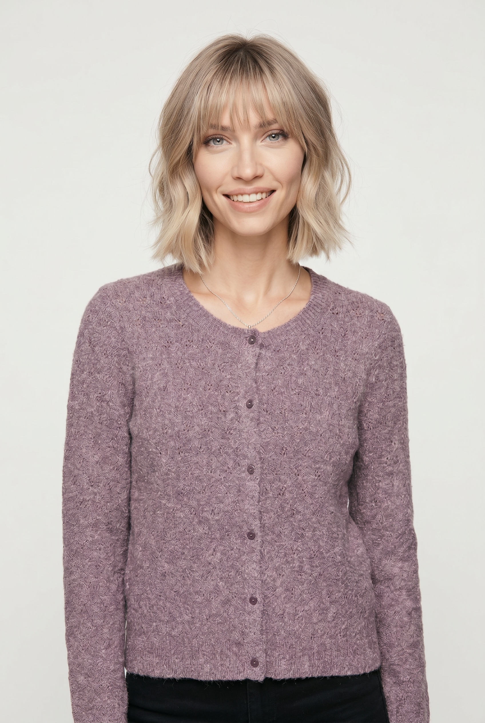 Vero Moda Strickjacke »VMDOFFY STITCH LS O-NECK CARDIGAN NOOS« Materialmix, regular fit