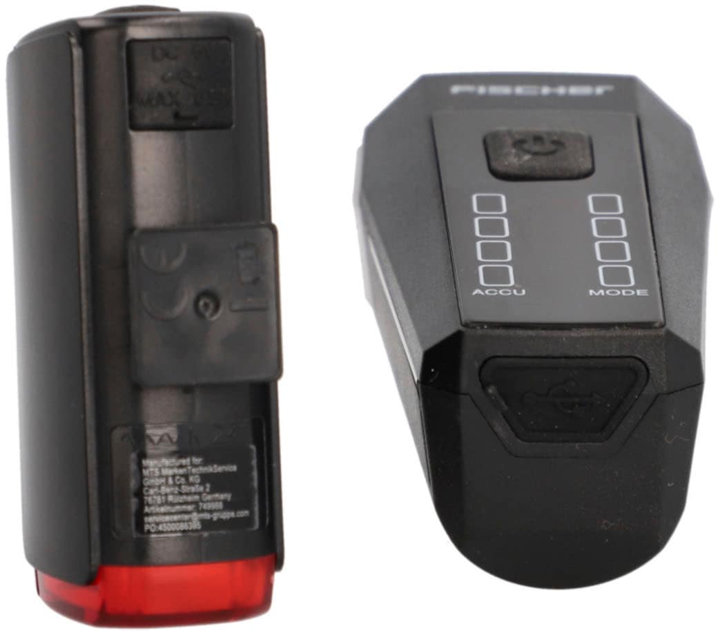 Fischer Fahrrad Fahrradbeleuchtung "Akku Bel.-Set TWIN-80/40/20/Sensor 2.0", schwarz