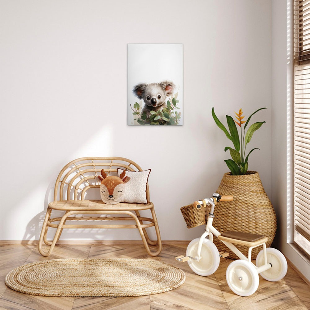 A.S. Création Leinwandbild »Baby Koala - Wandbild Weiß Grün Grau Keilrahmen günstig online kaufen