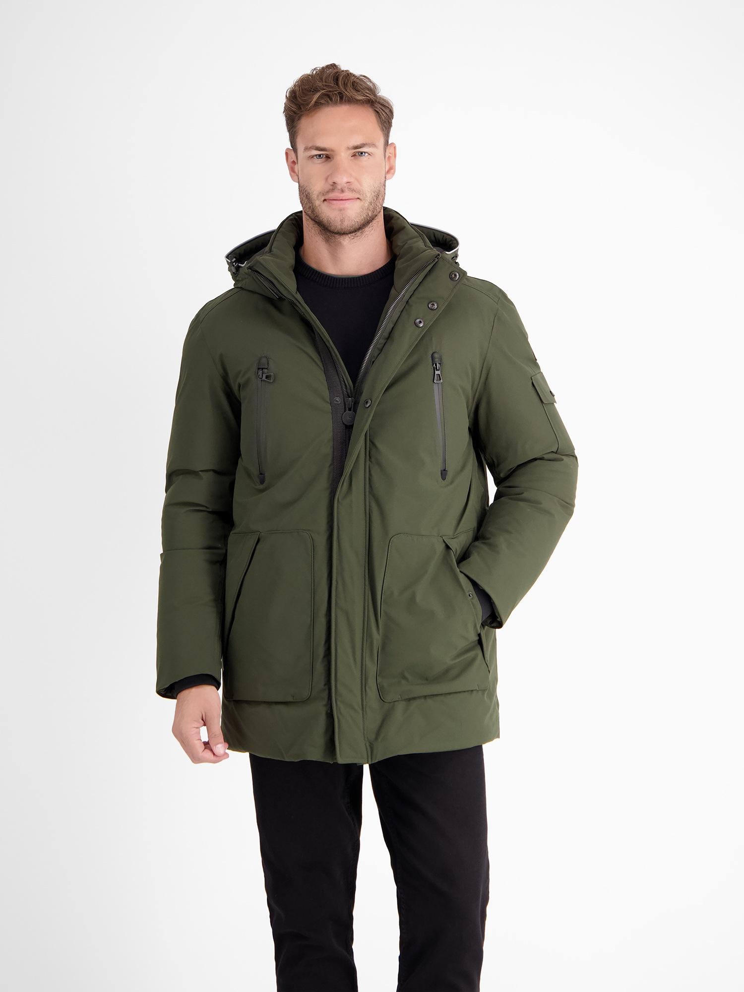 LERROS Outdoorjacke »LERROS Wasserdichter Winter-Parka mit Kapuze«, mit Kapuze, Wasser- und windabweisend, atmungsaktiv
