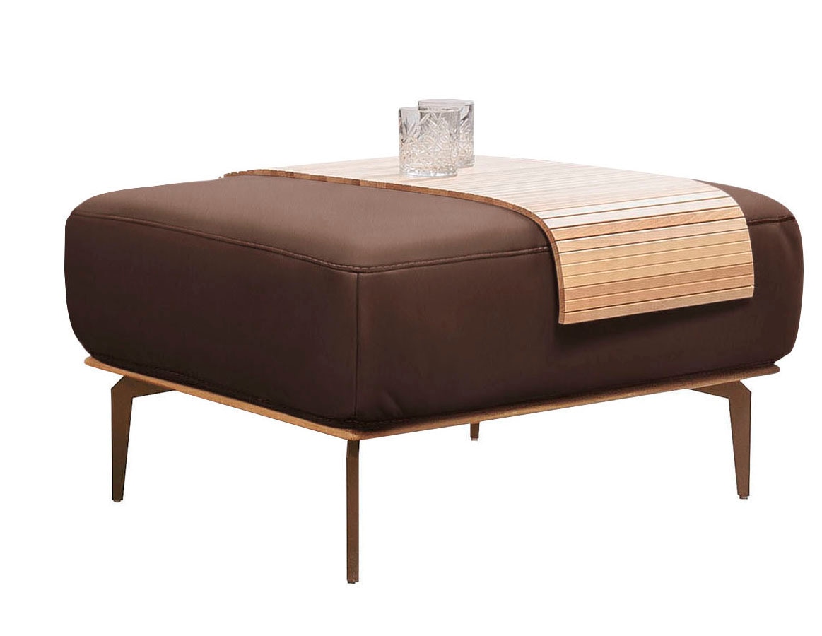 W.SCHILLIG Polsterhocker »run«, mit Holzsockel, Füße in Bronze pulverbeschichtet, Breite 75 cm
