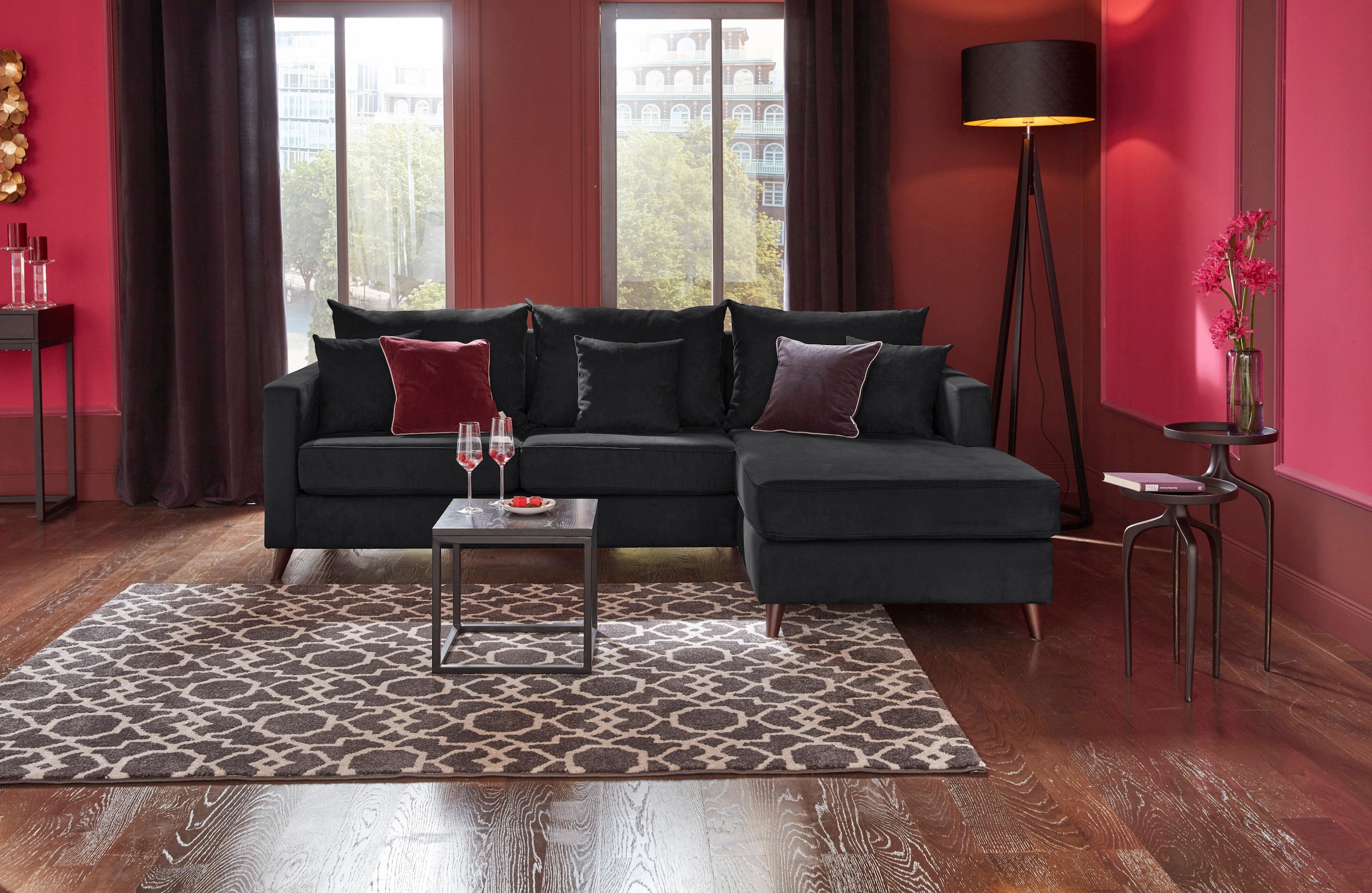 Home affaire Ecksofa »Renesse L-Form« lose Kissen, Keder an Sitzkissen günstig online kaufen