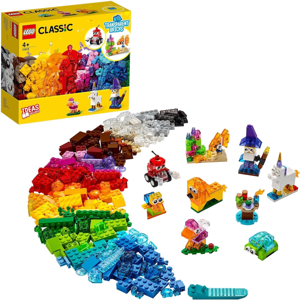 LEGO® Konstruktionsspielsteine »Kreativ-Bauset mit durchsichtigen Steinen (11013), LEGO® Classic«, (500 St.)