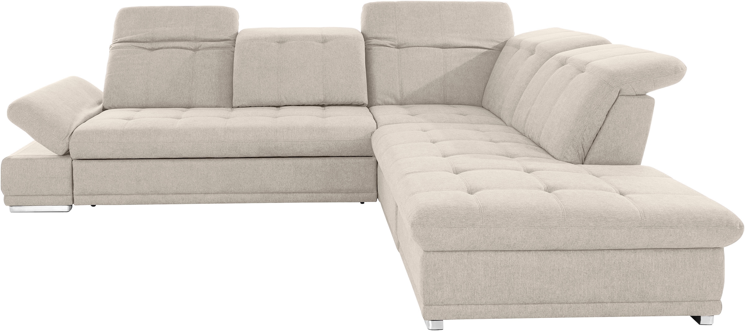 COTTA Ecksofa »Holiday L-Form mit Sitztiefen-, Armteil- und Kopfteilverstellung«, wahlweise mit Bettfunktion & Bettkasten