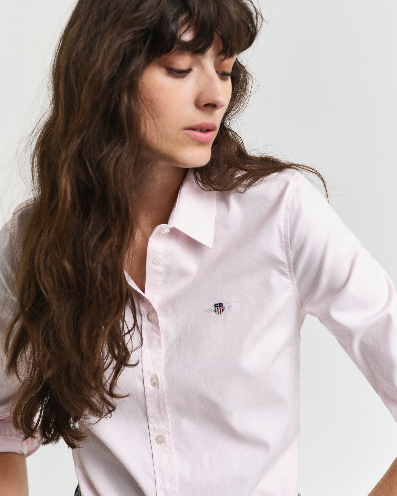 Gant Langarmbluse »New Slim Stretch Oxford Blouse« für bequemen Sitz u. Bewegungsfreiheit, New Slim Stretch, bügelfrei