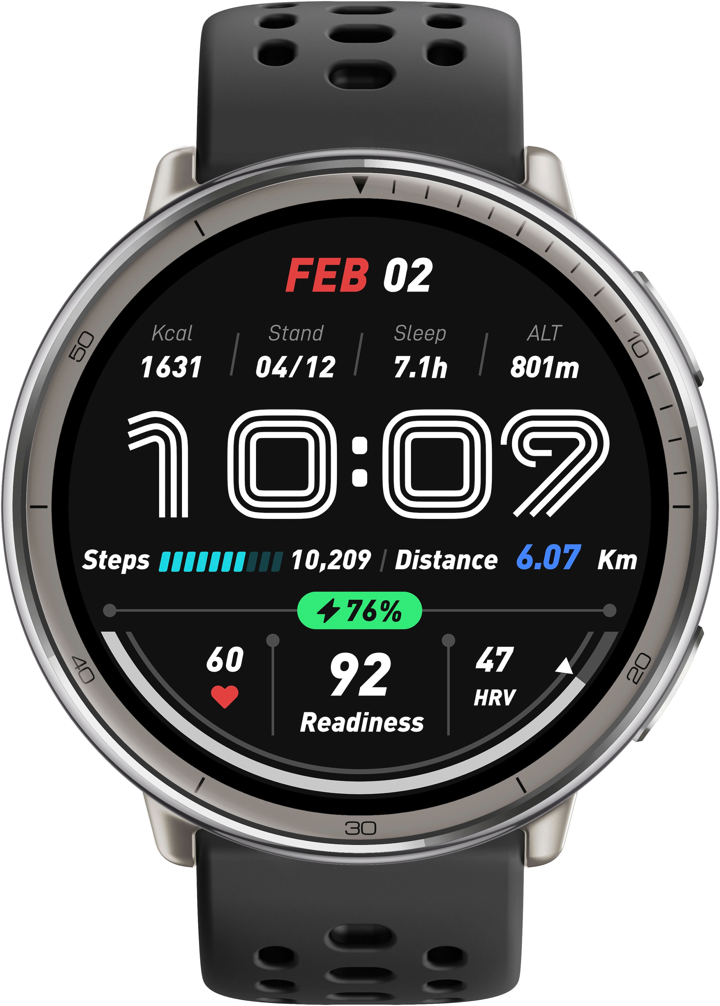 Amazfit Smartwatch »Active 2 (Round)«, (3.35 cm / 1.32 Zoll),)