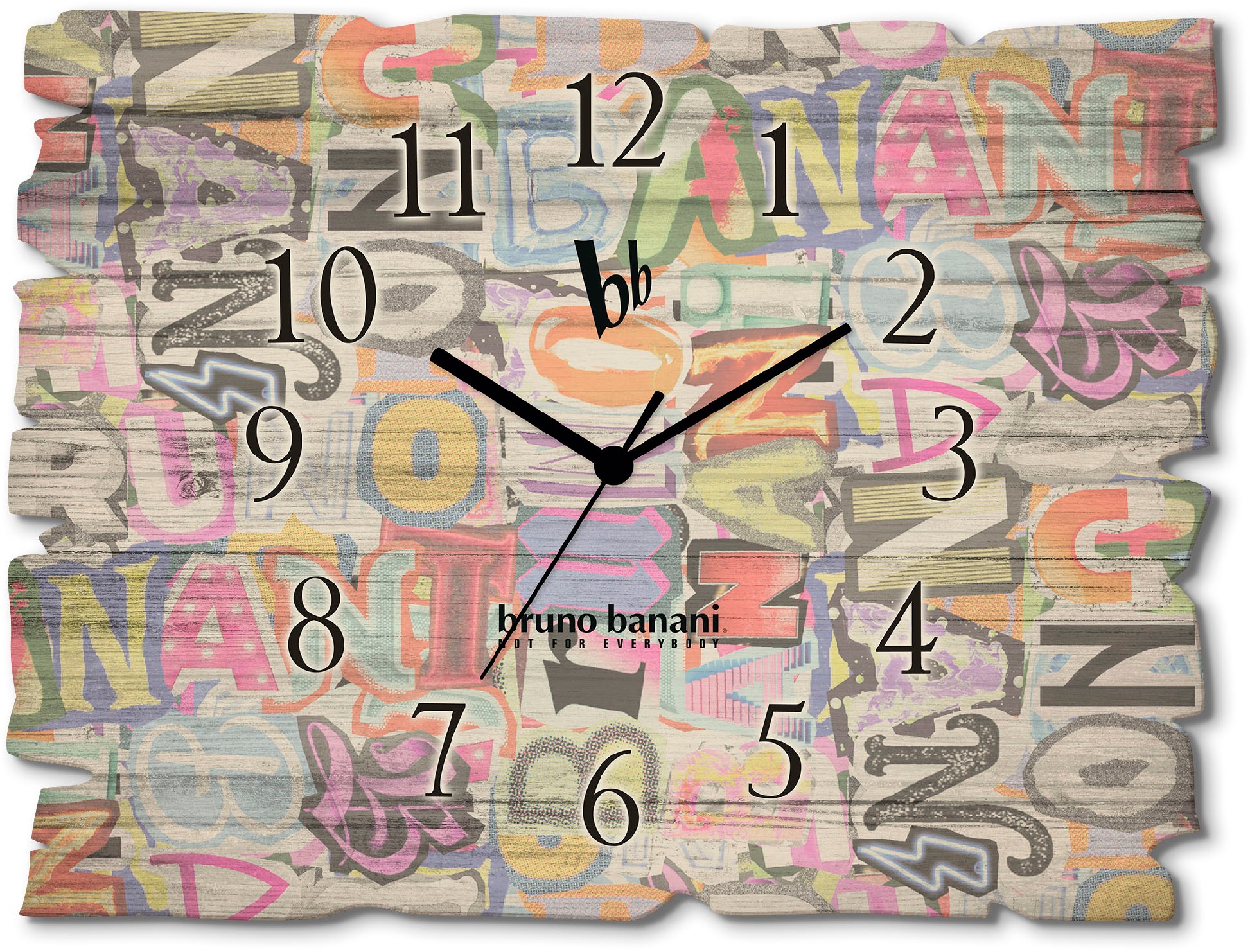 Bruno Banani Wanduhr »Letter Puzzle«, wahlweise mit Quarz- oder Funkuhrwerk günstig online kaufen